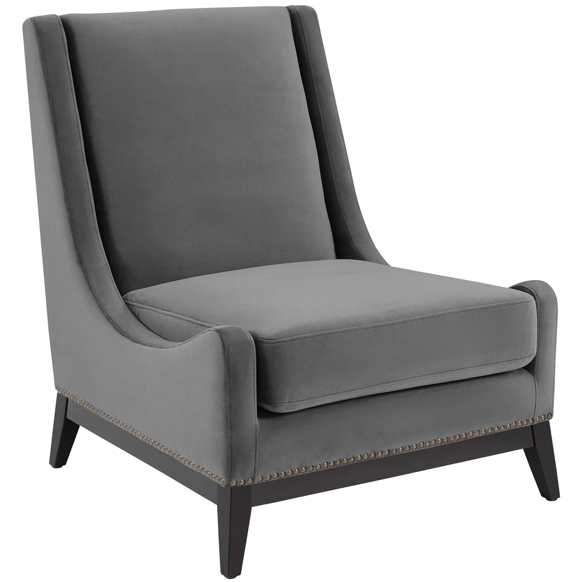 Fauteuil de salon en velours Ponder Performance