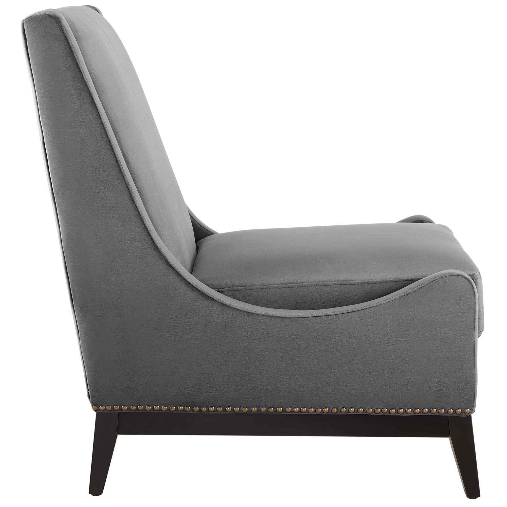 Fauteuil de salon en velours Ponder Performance