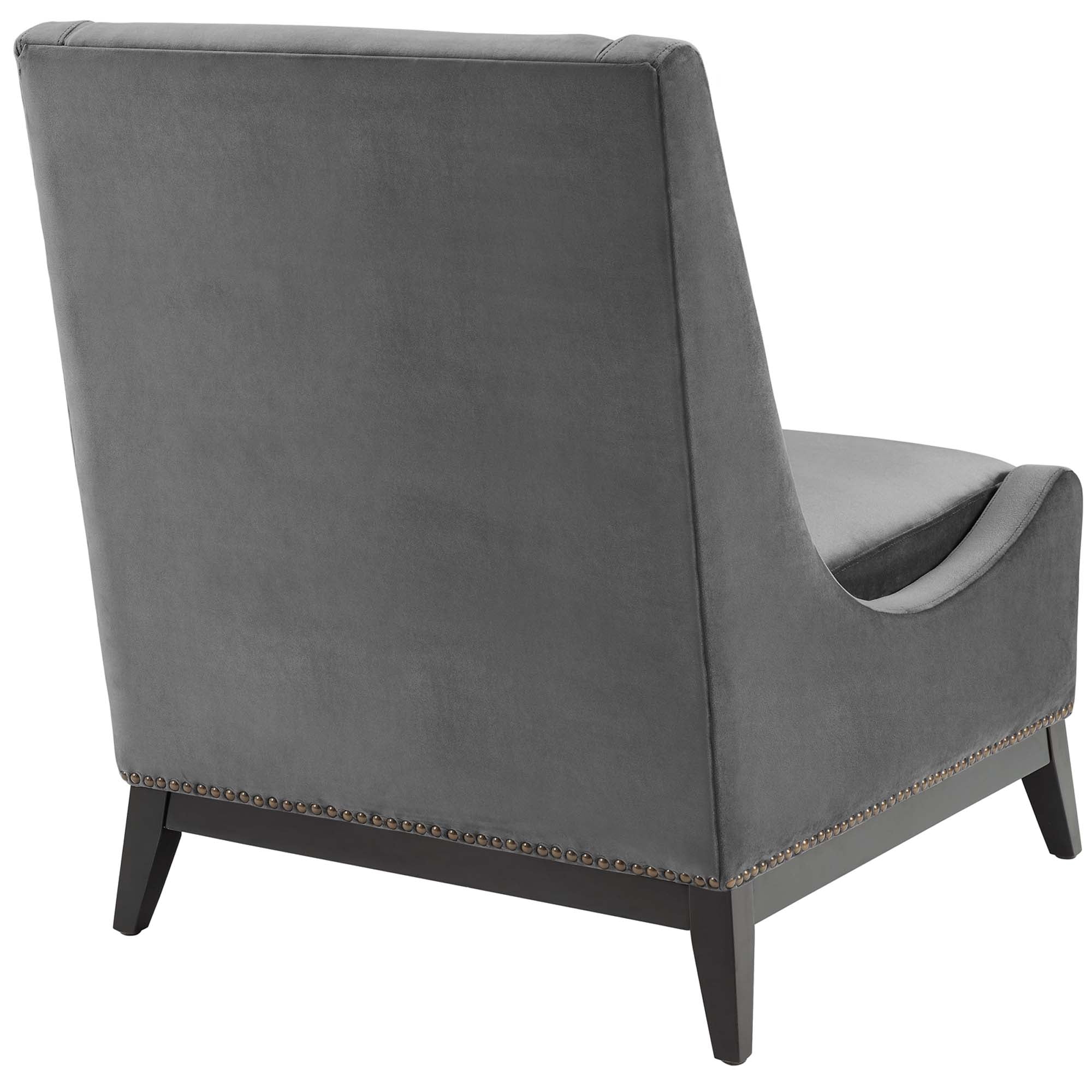 Fauteuil de salon en velours Ponder Performance