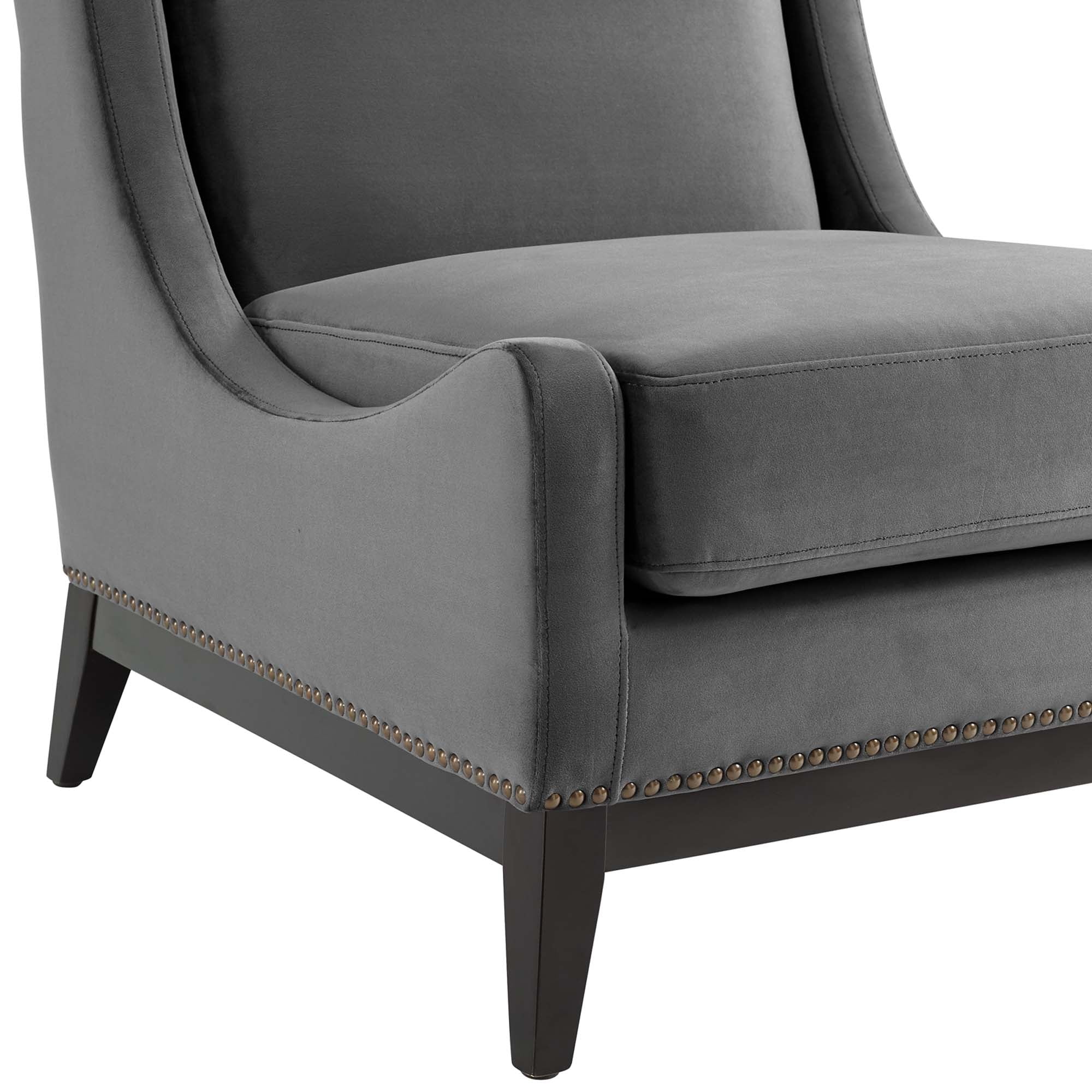 Fauteuil de salon en velours Ponder Performance