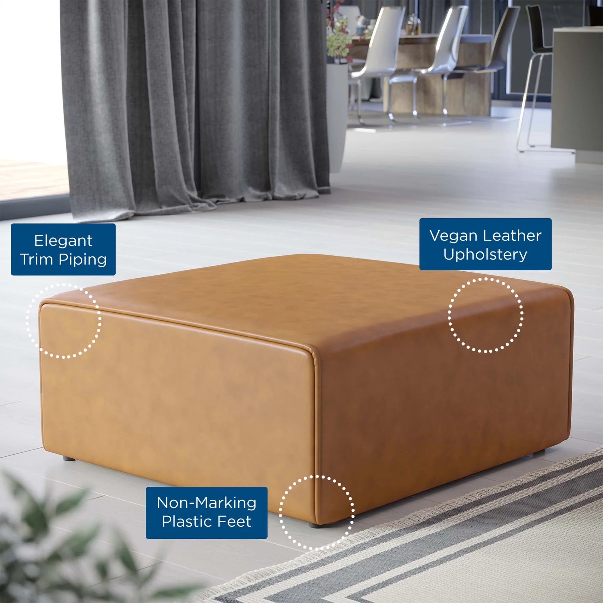 Chaise sans accoudoirs rembourrée en duvet Commix