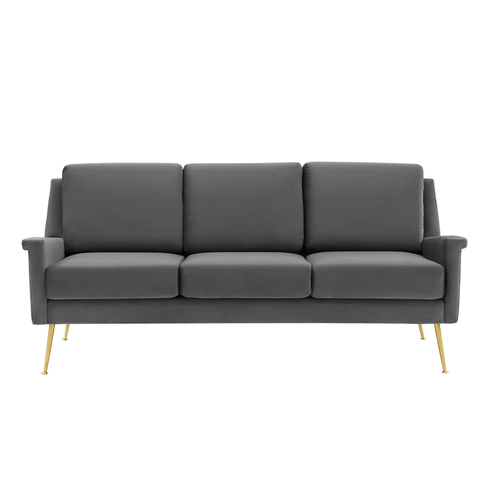 Chesapeake Performance Velvet Sofa in Gold Gray