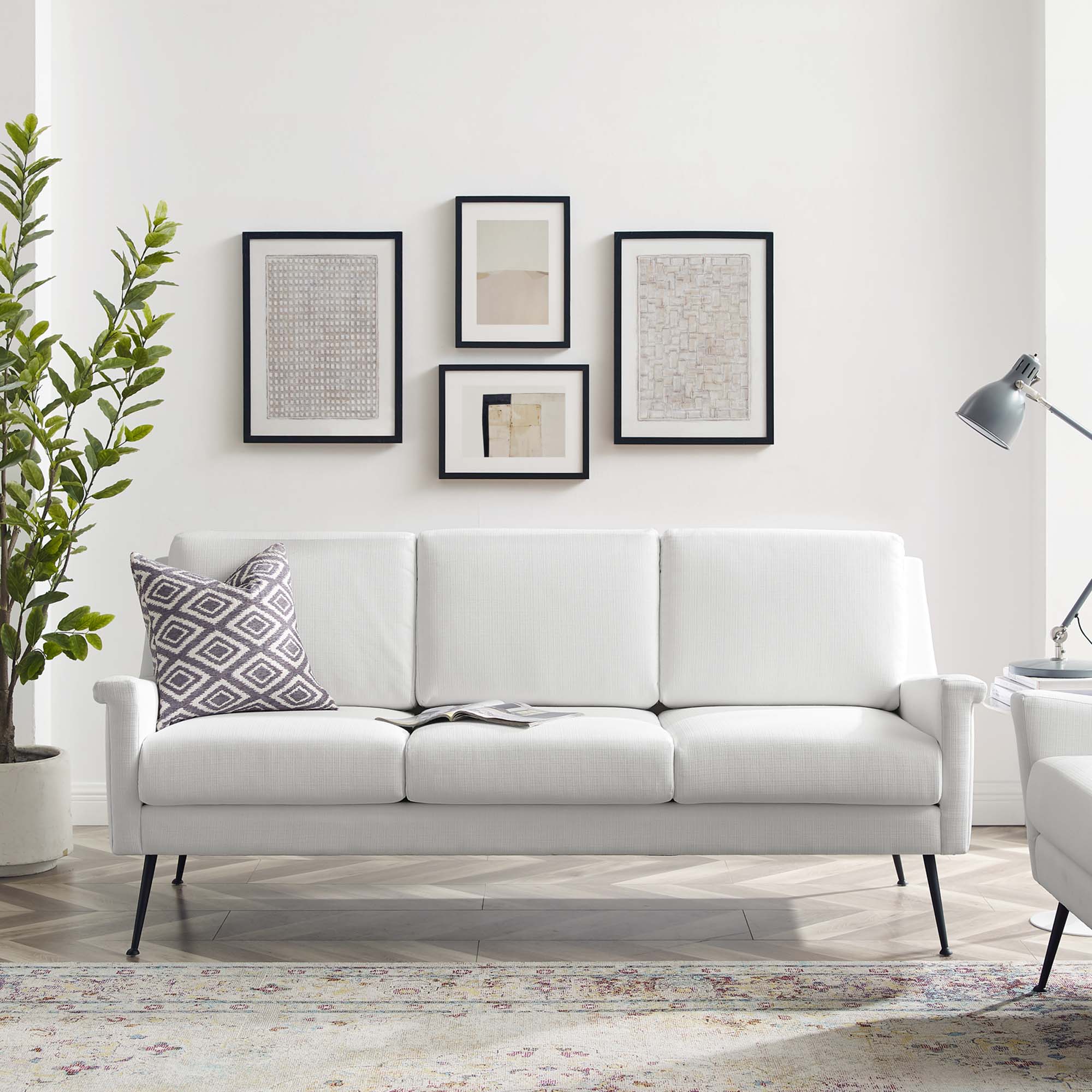 Chesapeake Fabric Sofa in Black White