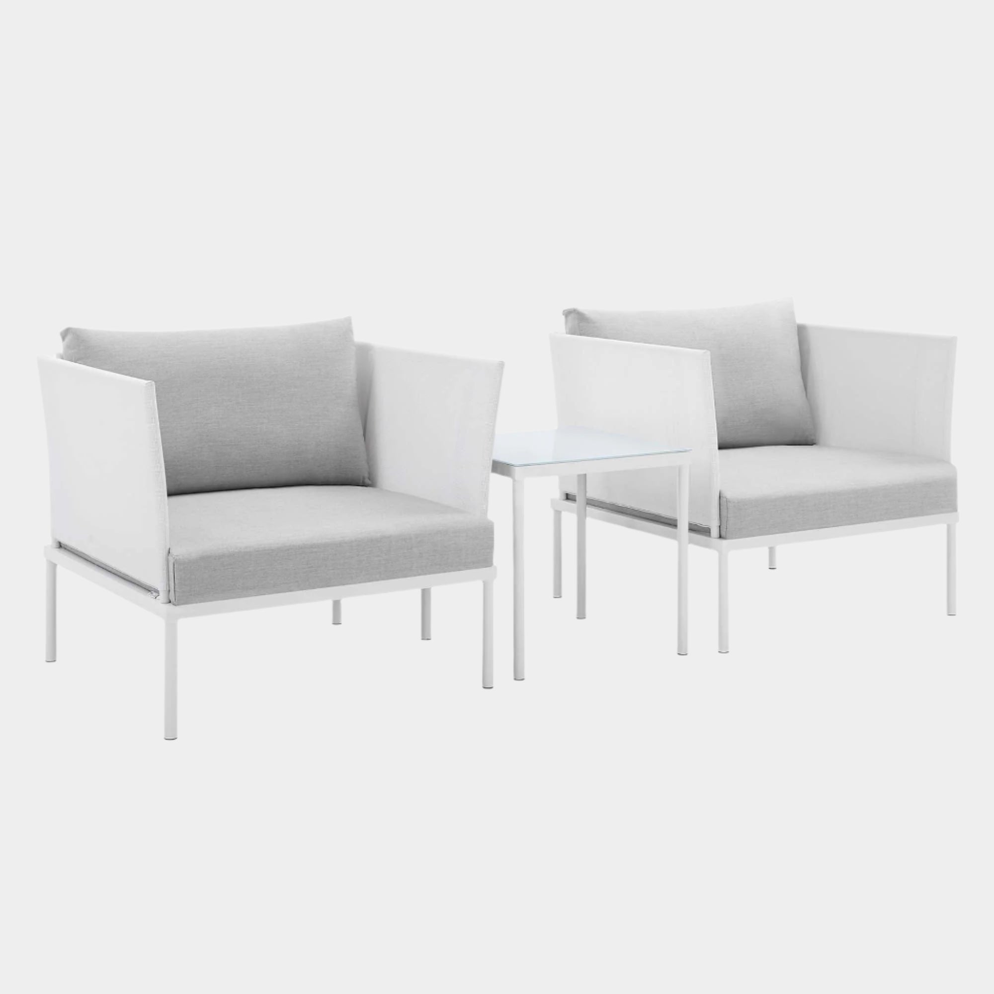 Harmony 3-Piece Sunbrella® Outdoor Patio Aluminum Seating Set