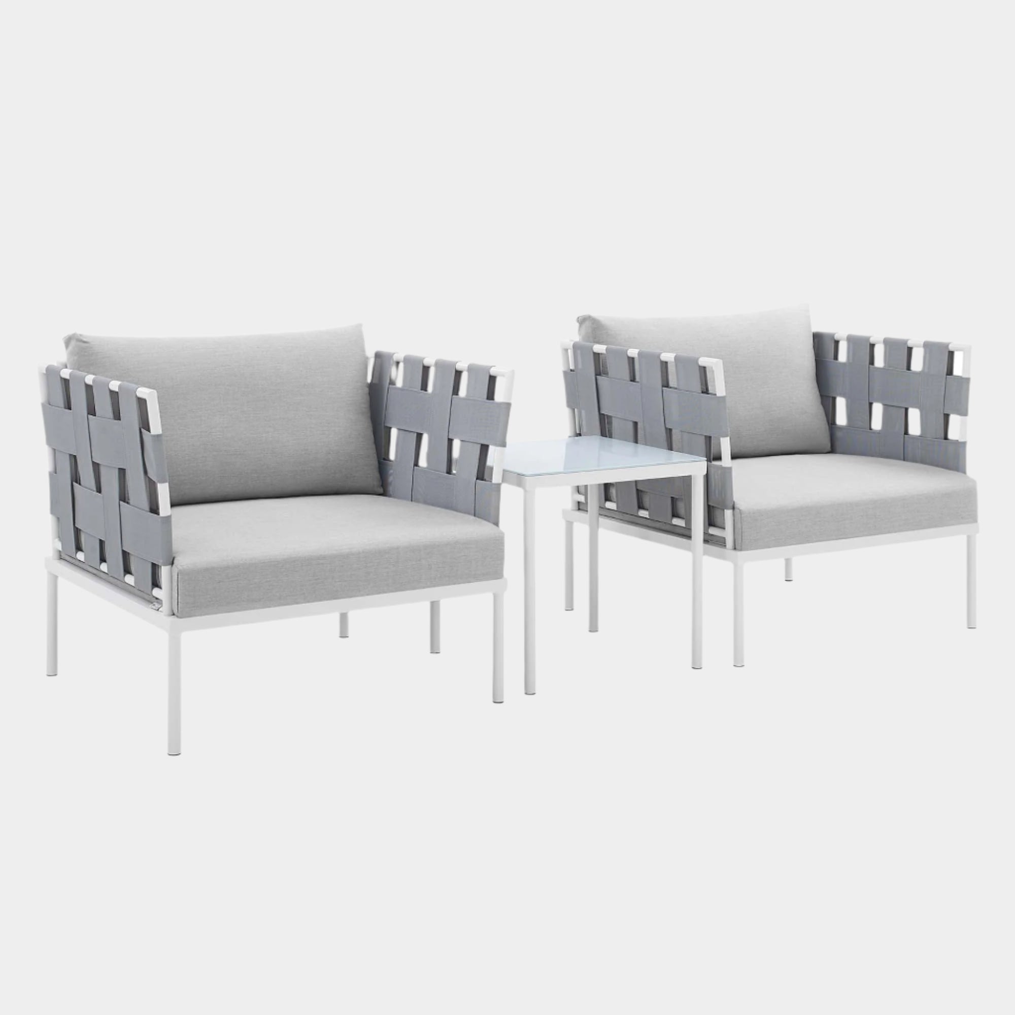 Harmony 3-Piece Sunbrella® Outdoor Patio Aluminum Seating Set