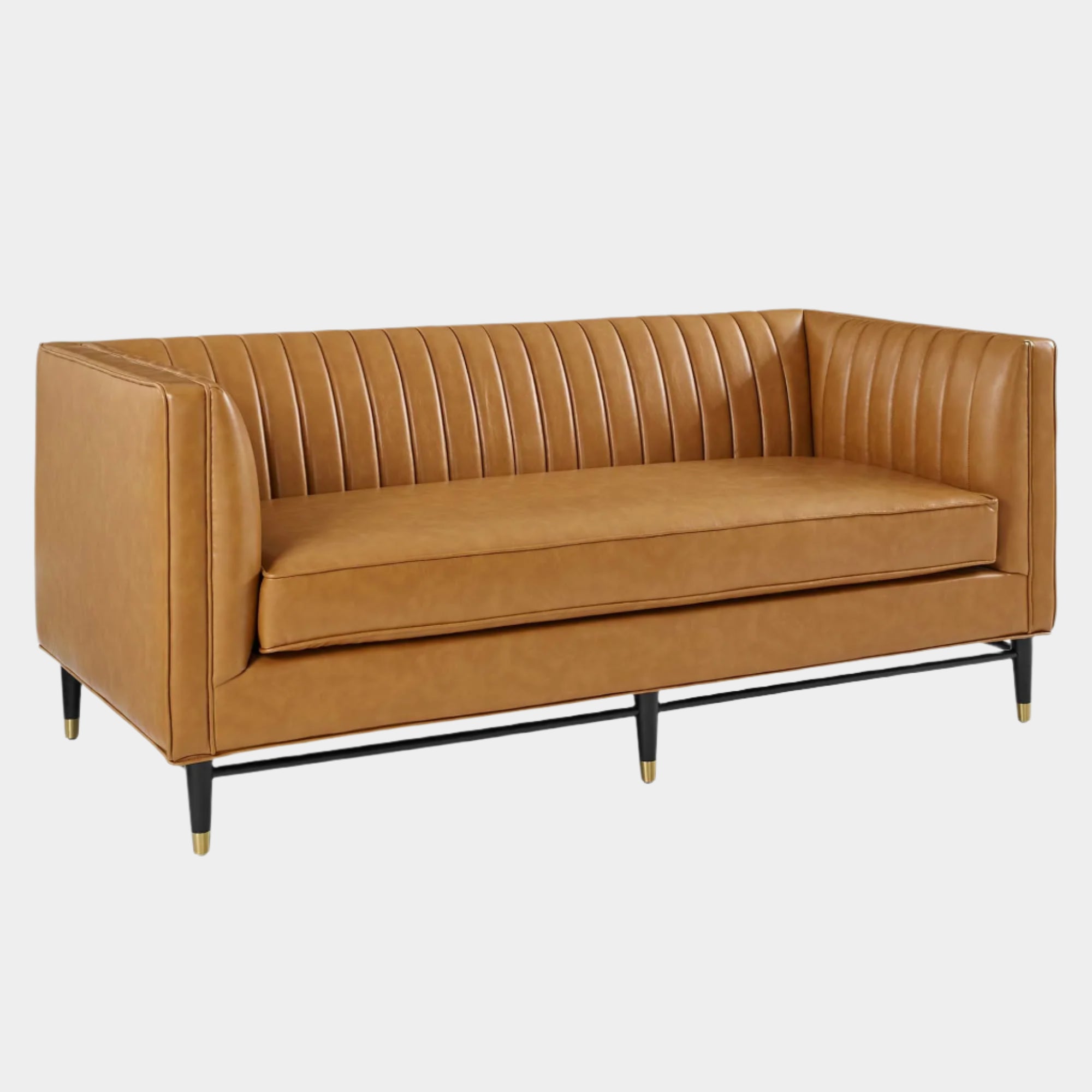 Devote Channel Tufted Vegan Leather Loveseat
