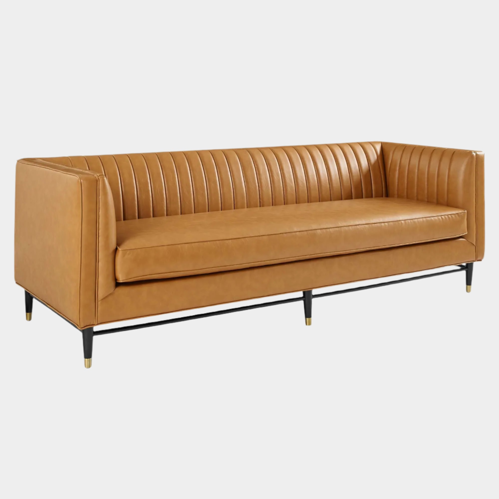 Devote Channel Tufted Vegan Leather Sofa