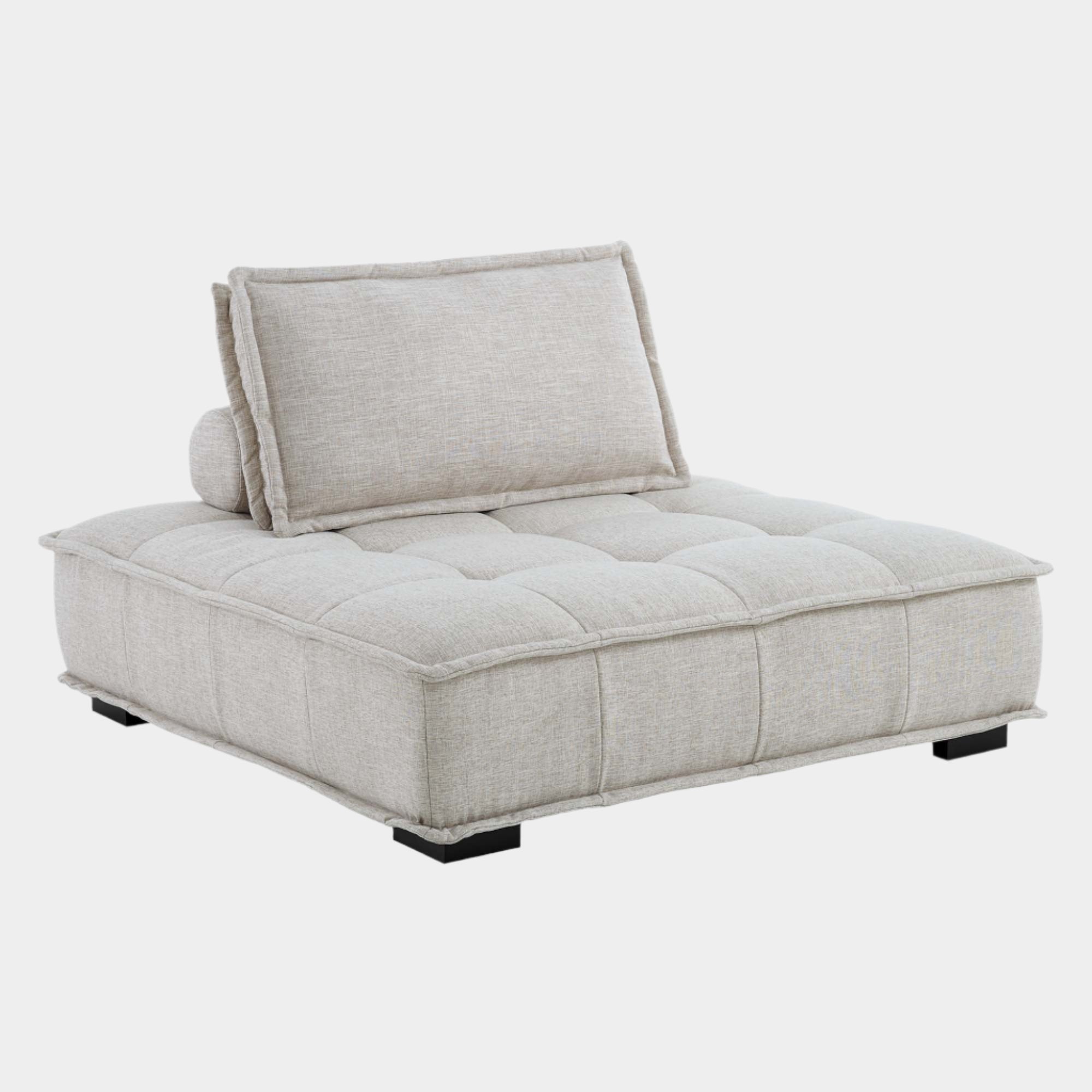 Chaise sans accoudoirs en tissu capitonné Saunter