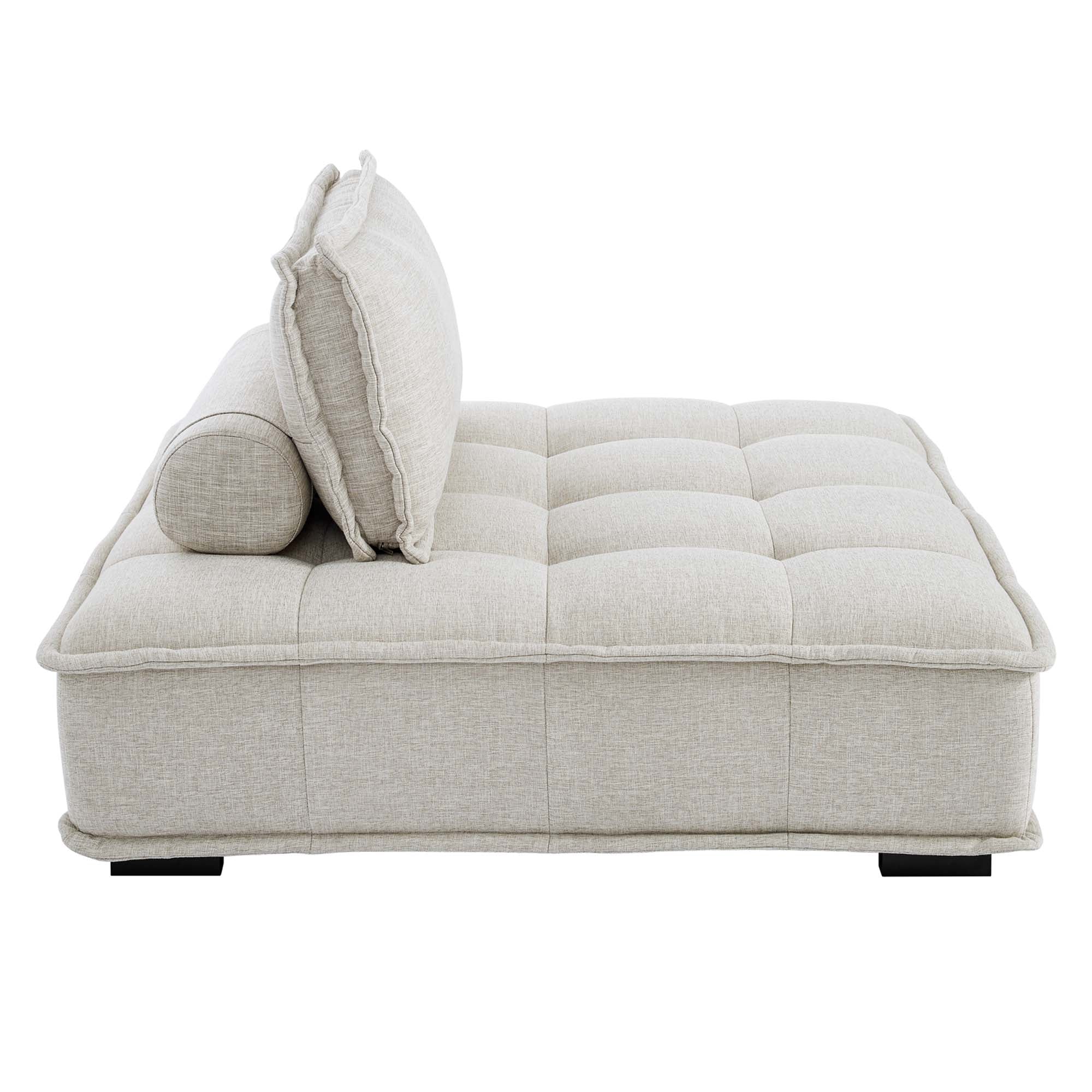 Chaise sans accoudoirs en tissu capitonné Saunter