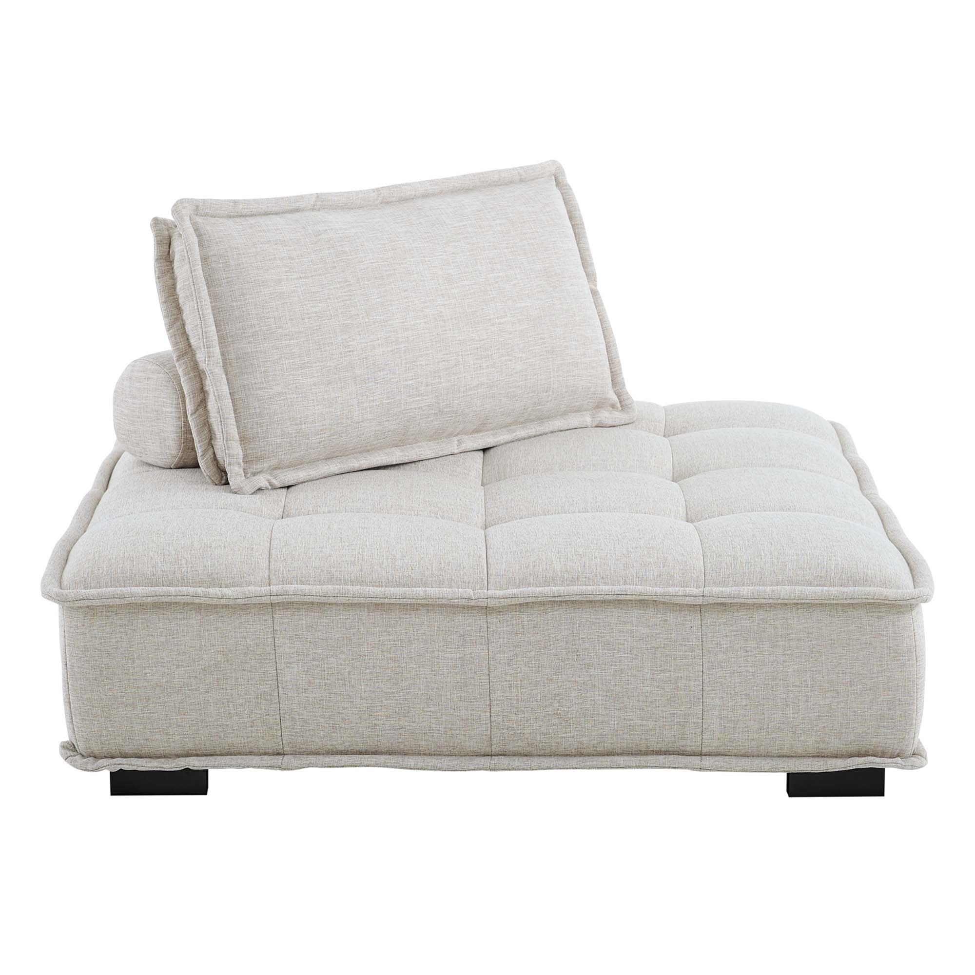 Chaise sans accoudoirs en tissu capitonné Saunter