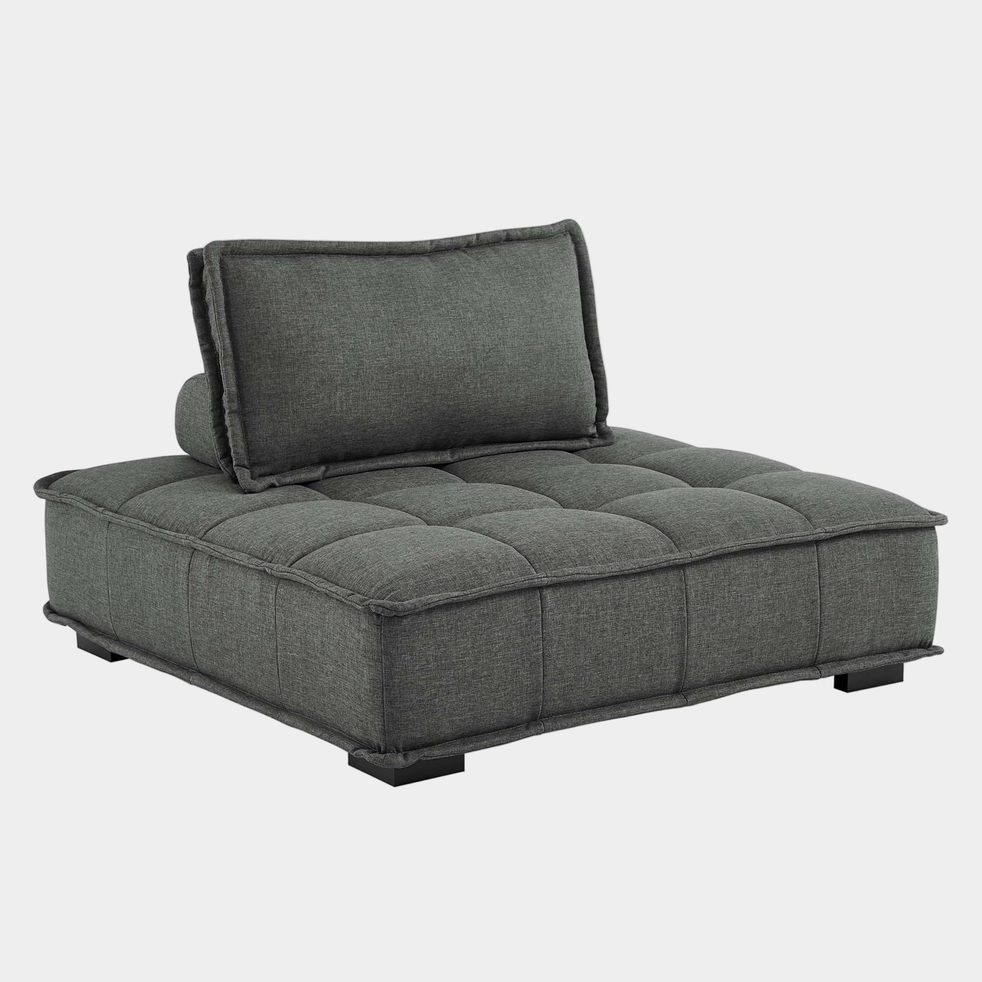 Chaise sans accoudoirs en tissu capitonné Saunter