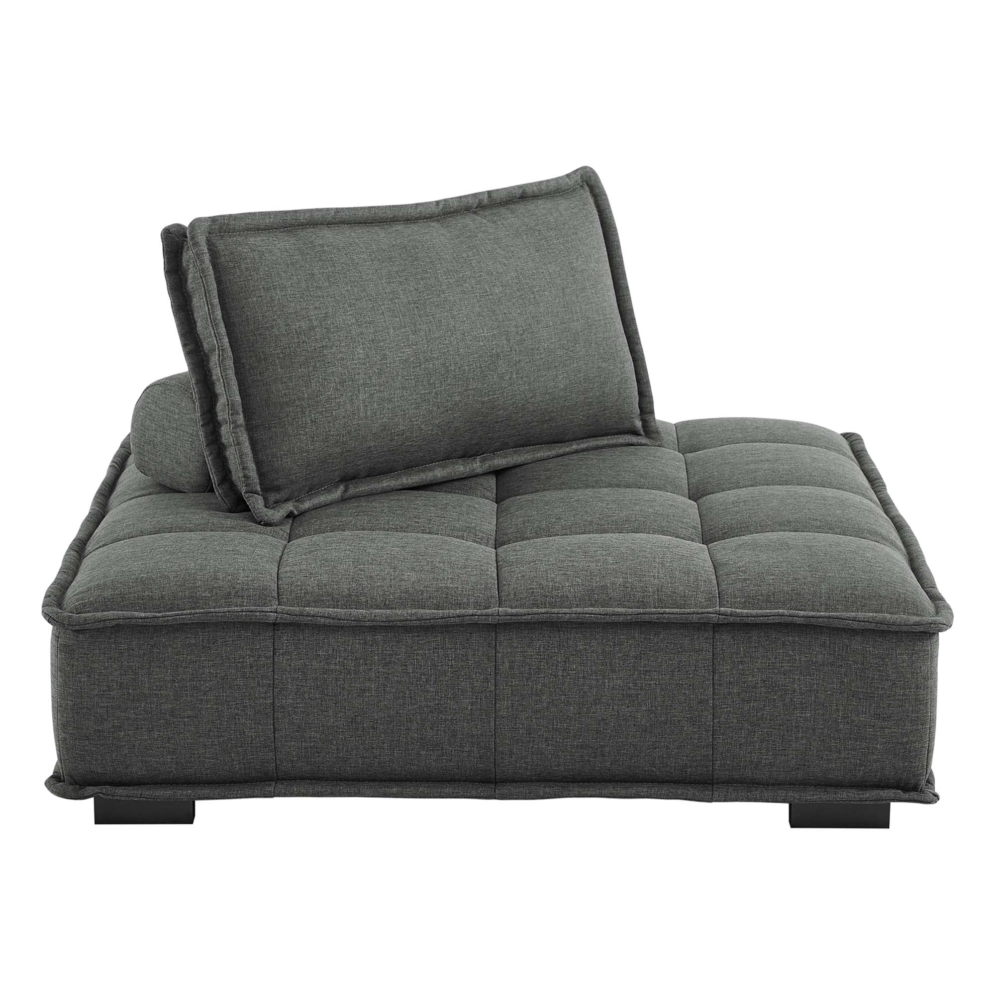 Chaise sans accoudoirs en tissu capitonné Saunter