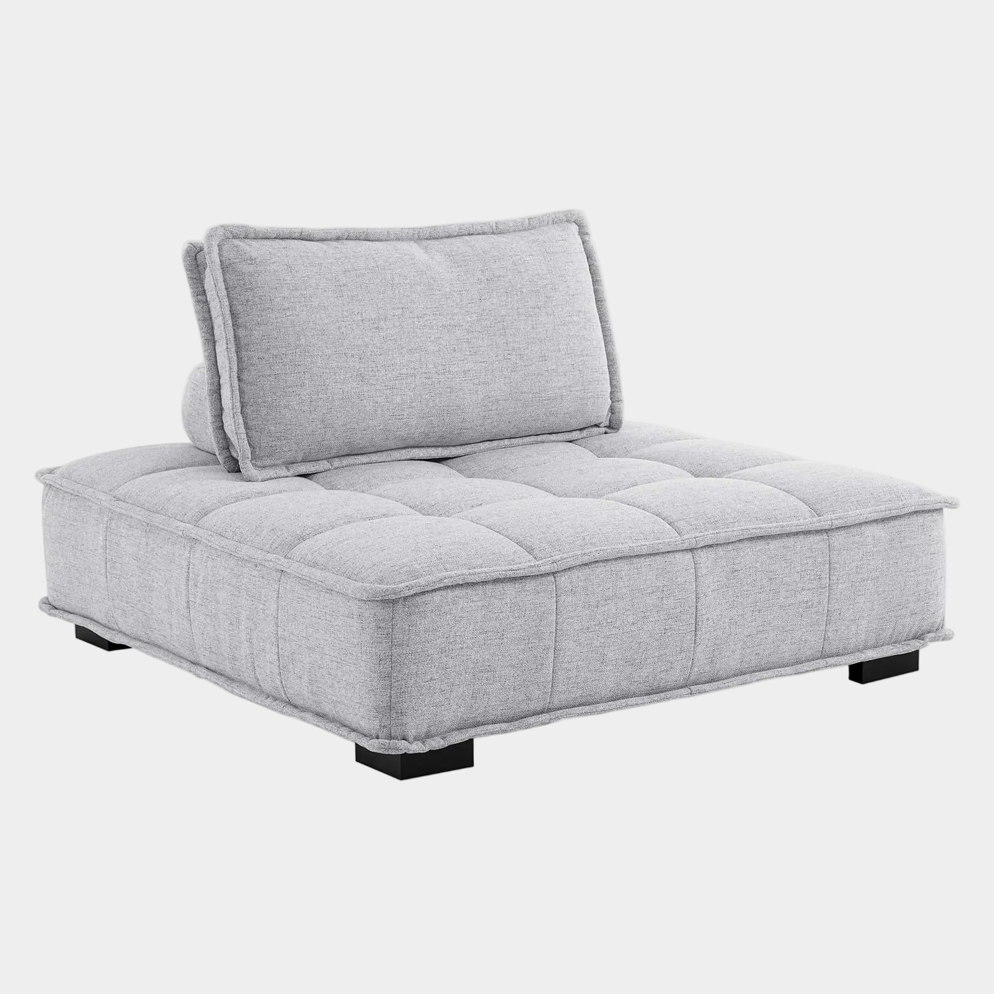 Chaise sans accoudoirs en tissu capitonné Saunter