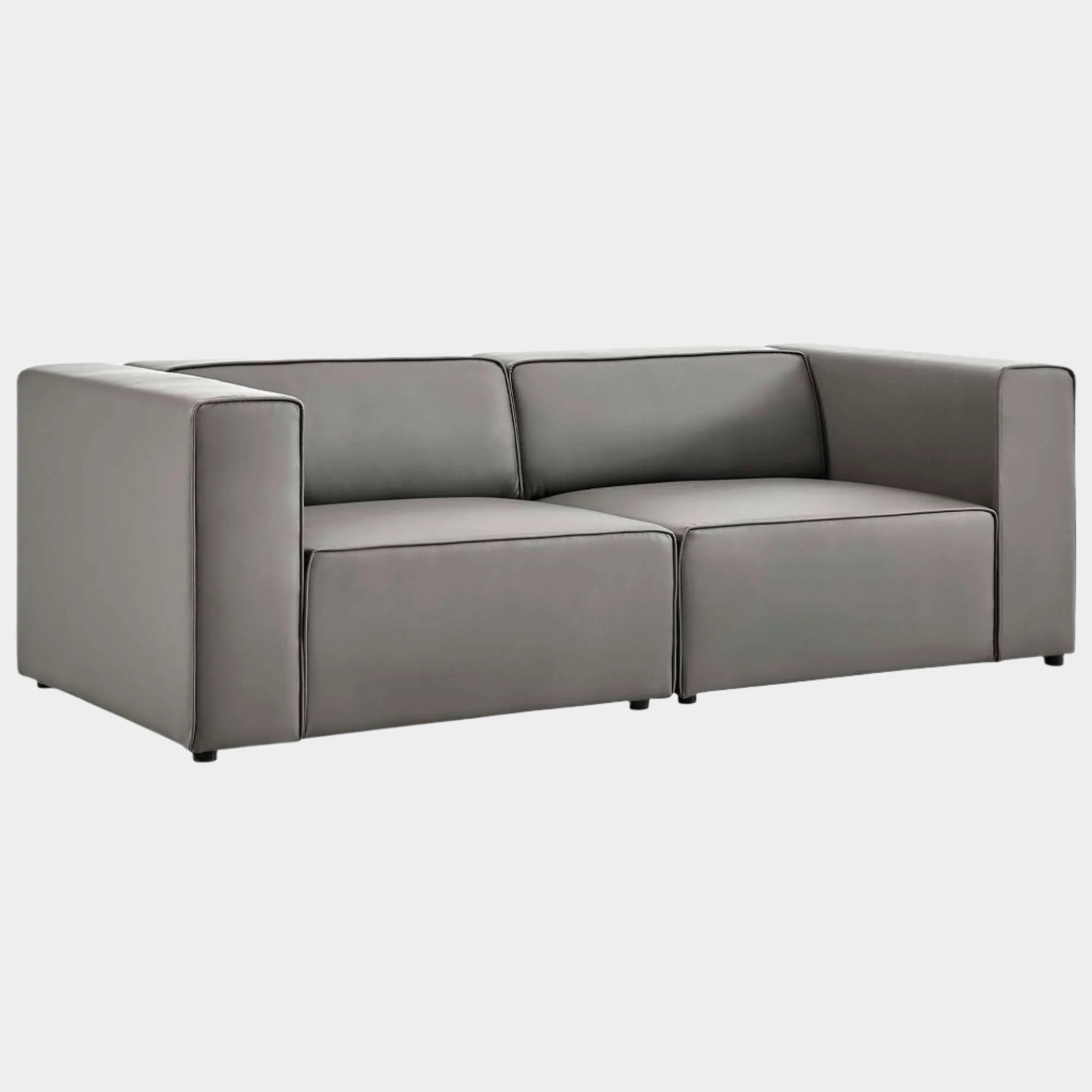 Mingle Vegan Leather 2-Piece Sectional Sofa Loveseat