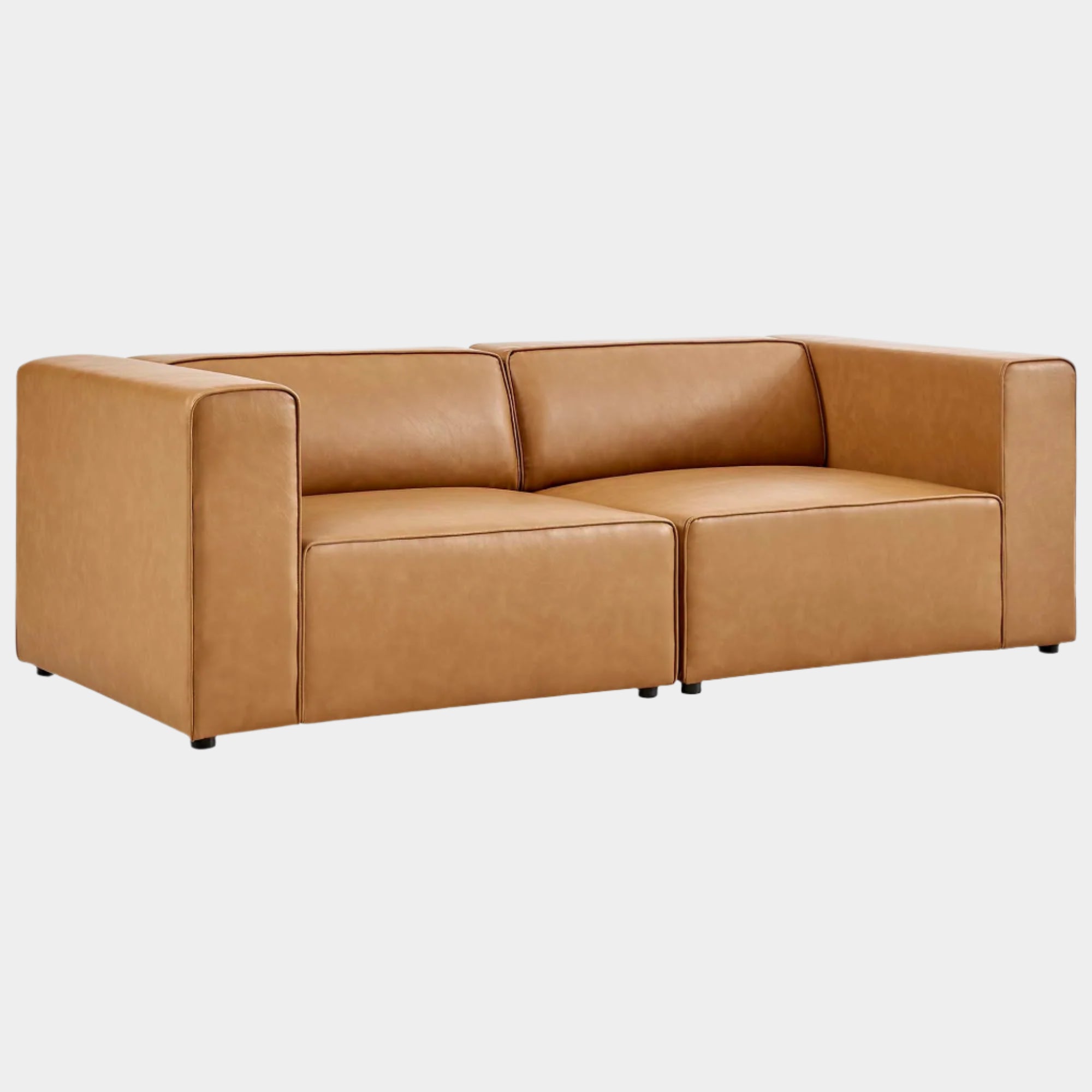 Mingle Vegan Leather 2-Piece Sectional Sofa Loveseat