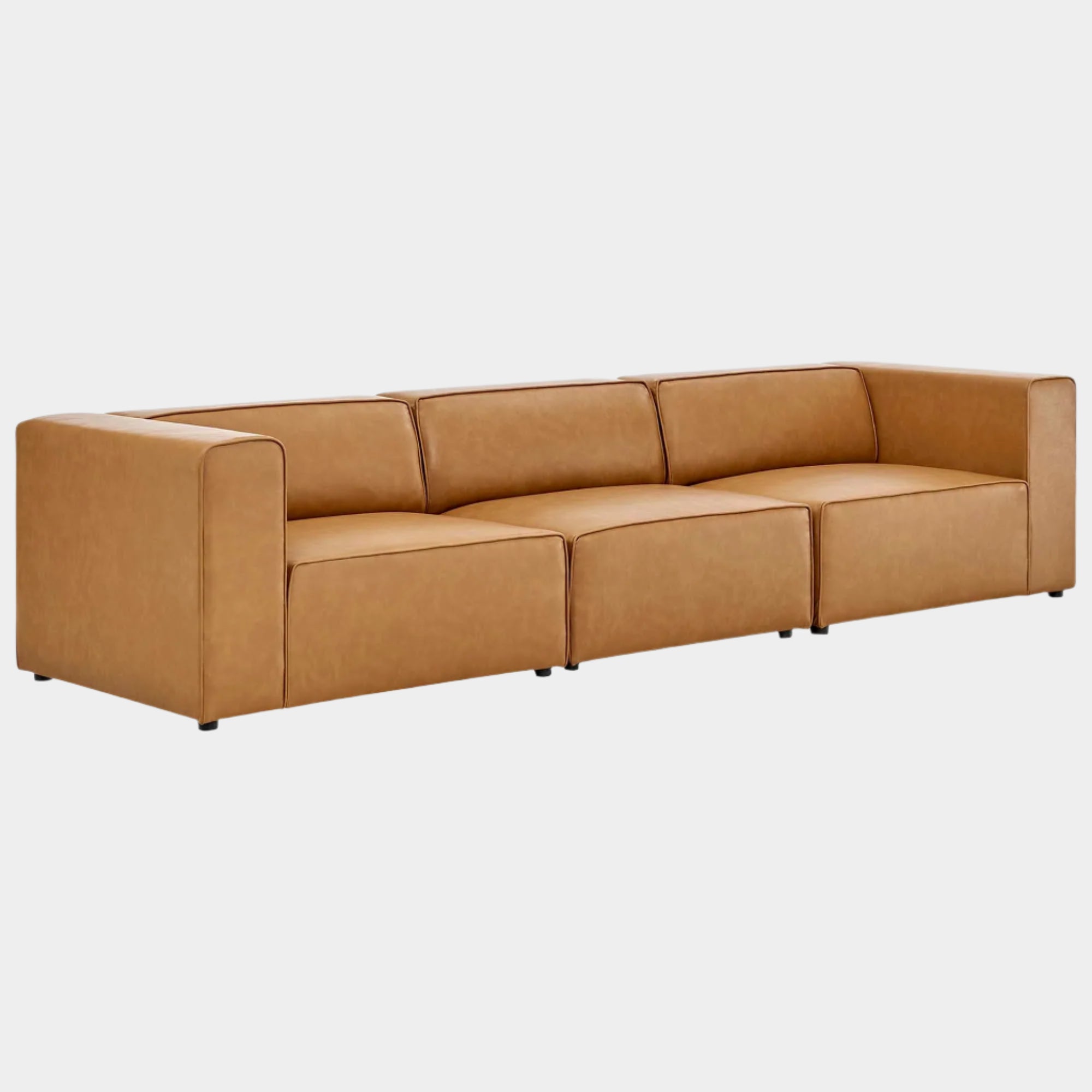 Mingle Vegan Leather 3-Piece Sectional Sofa