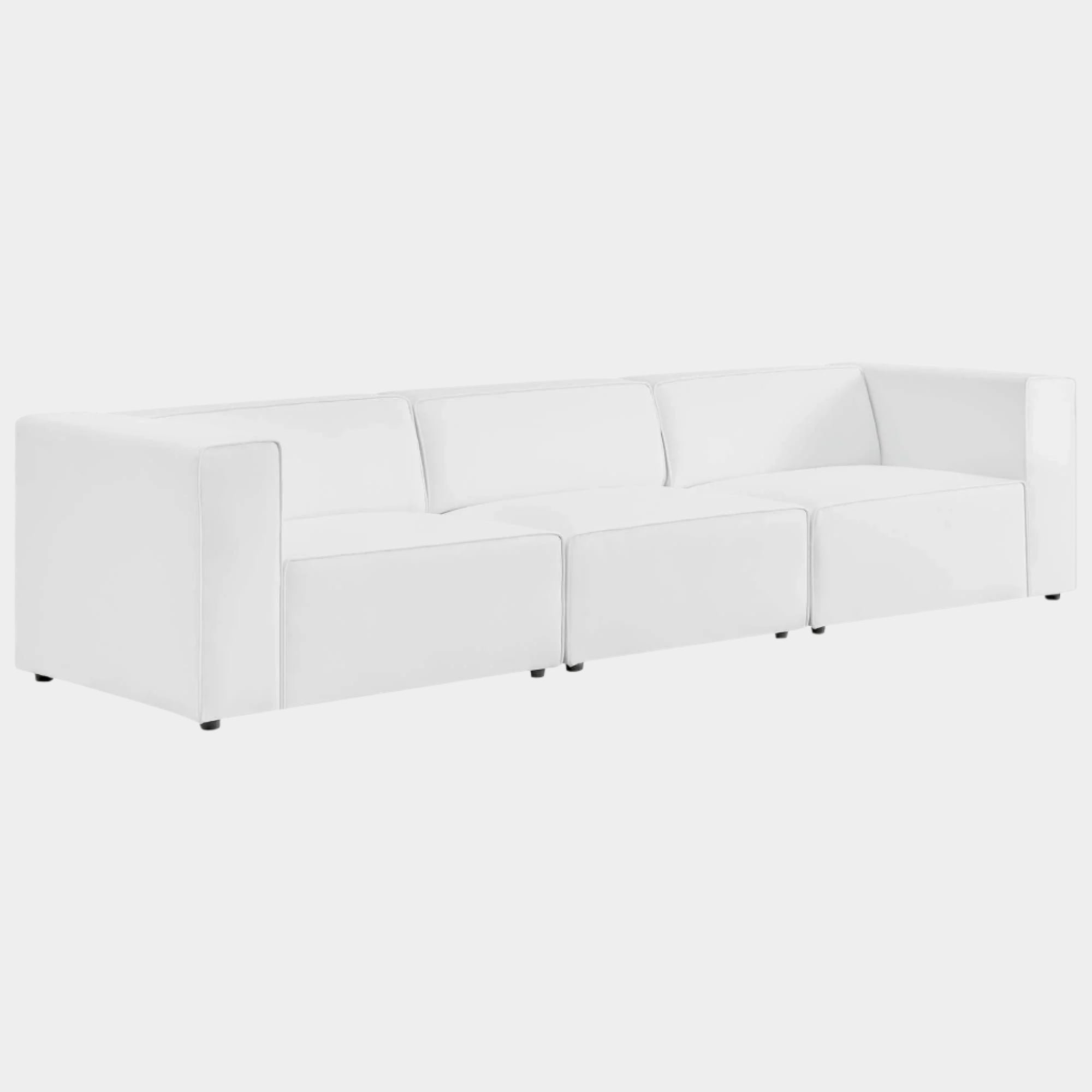 Mingle Vegan Leather 3-Piece Sectional Sofa