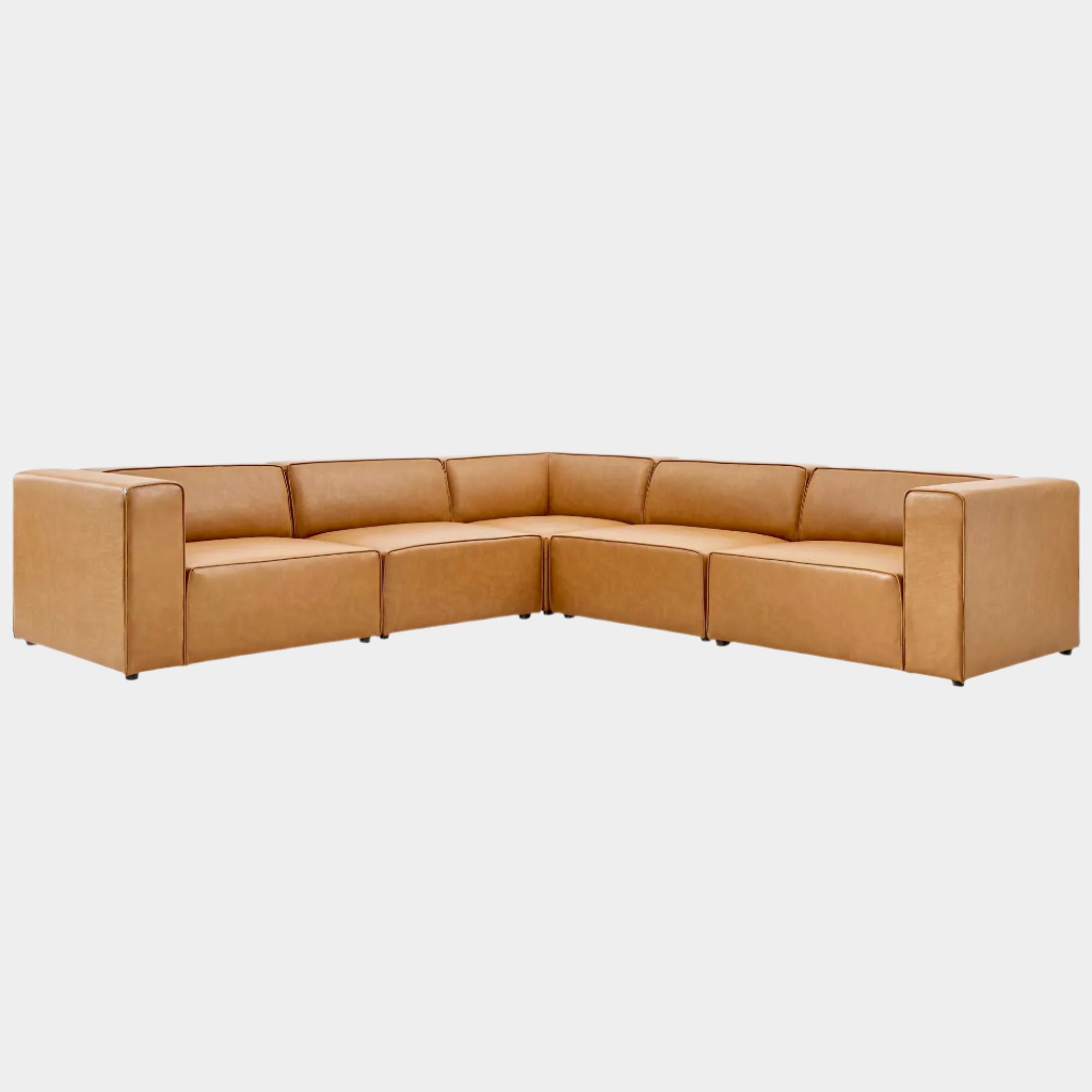 Mingle Vegan Leather 5-Piece Sectional Sofa