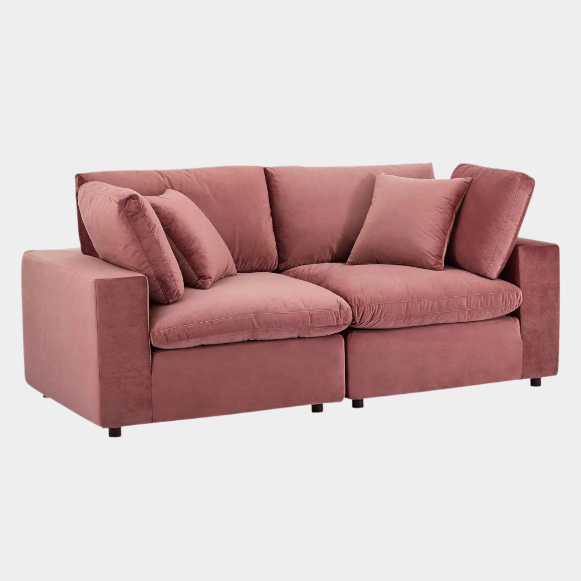 Commix Down Filled Overstuffed Performance Velvet Loveseat