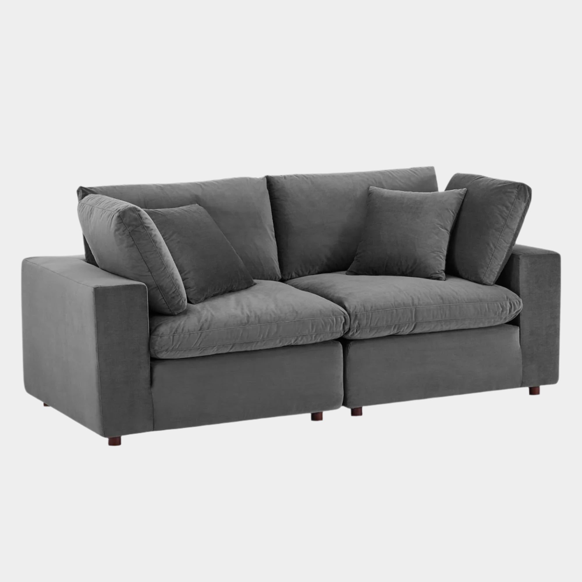 Commix Down Filled Overstuffed Performance Velvet Loveseat