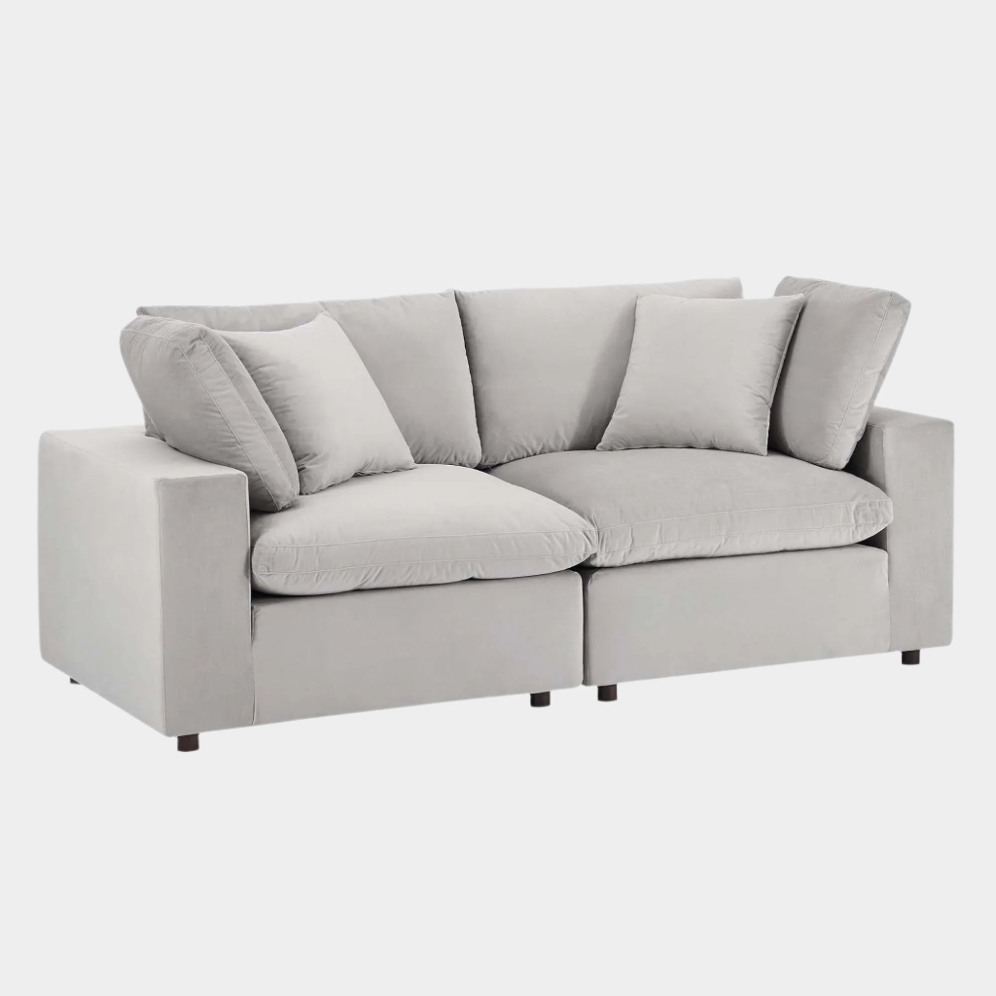 Commix Down Filled Overstuffed Performance Velvet Loveseat