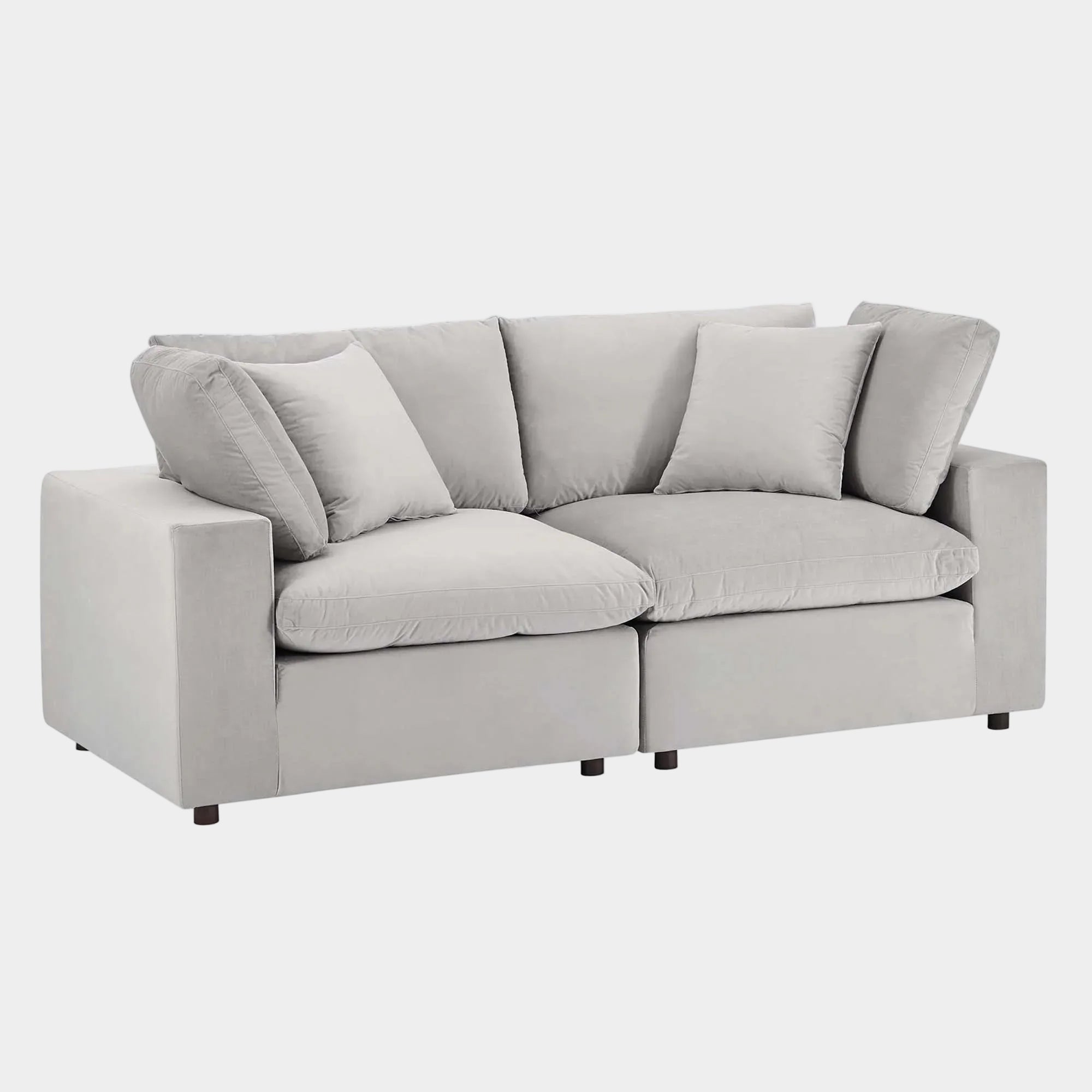 Commix Down Filled Overstuffed Performance Velvet Loveseat