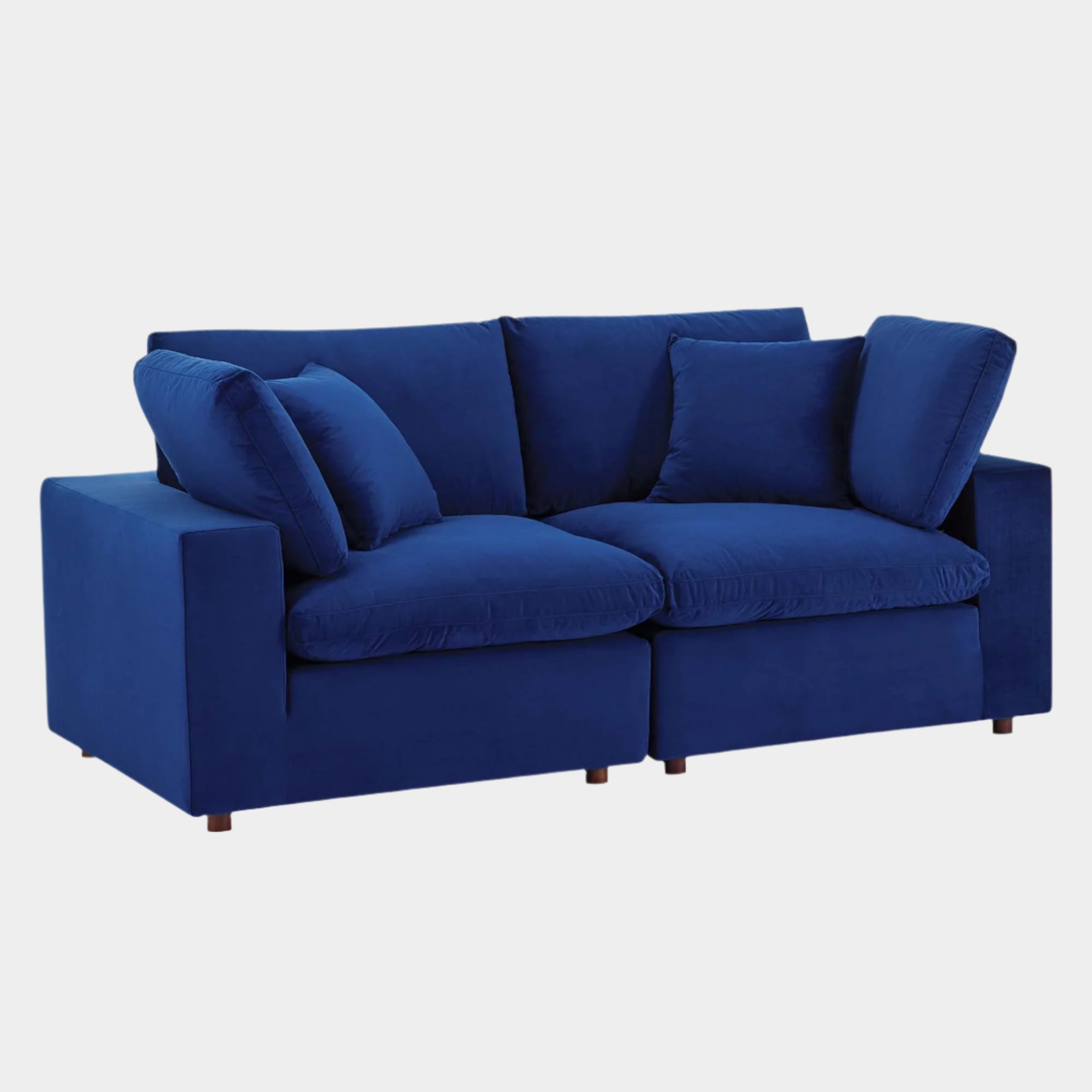 Commix Down Filled Overstuffed Performance Velvet Loveseat