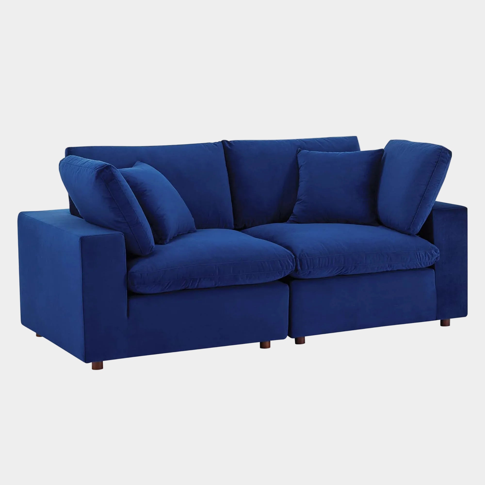 Commix Down Filled Overstuffed Performance Velvet Loveseat