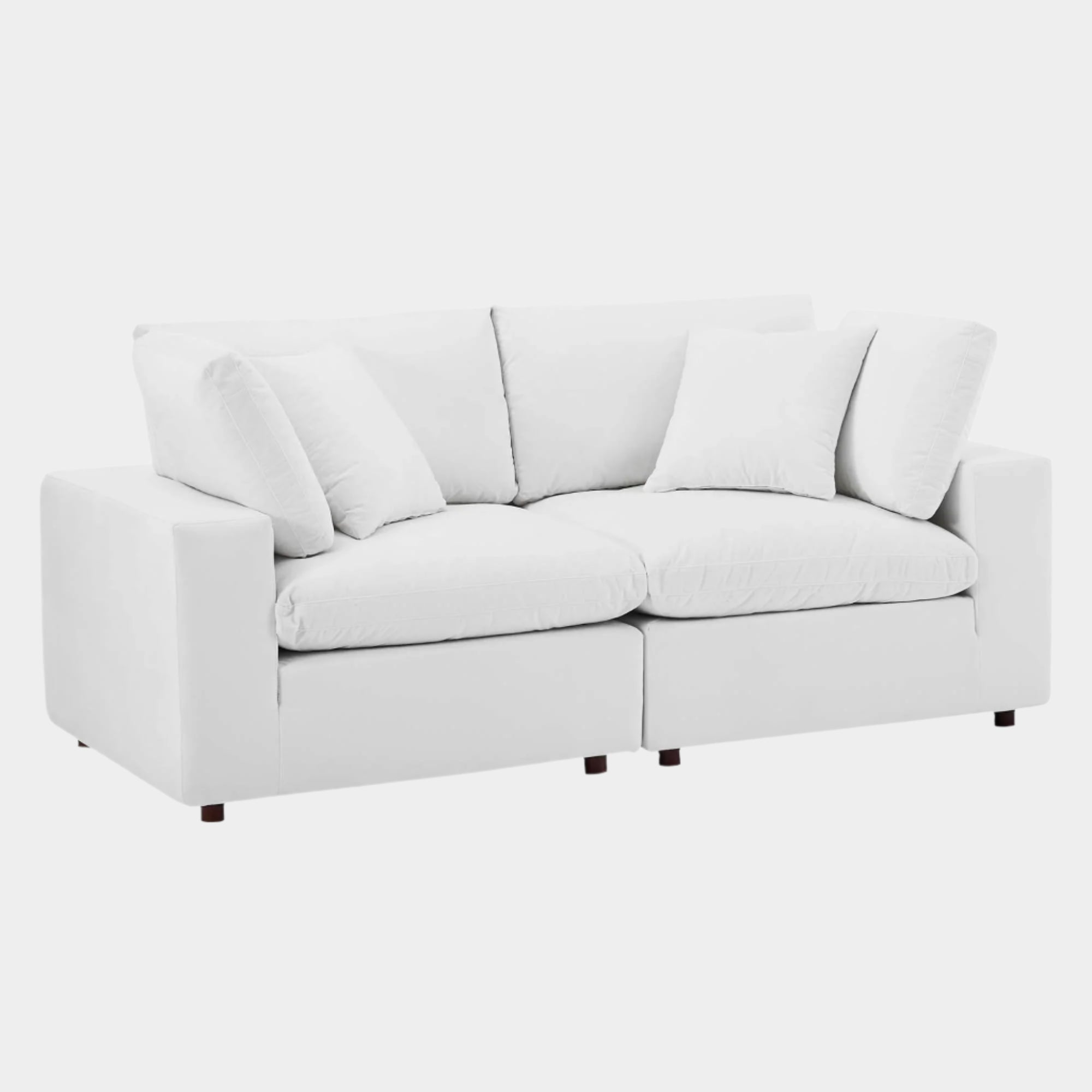 Commix Down Filled Overstuffed Performance Velvet Loveseat
