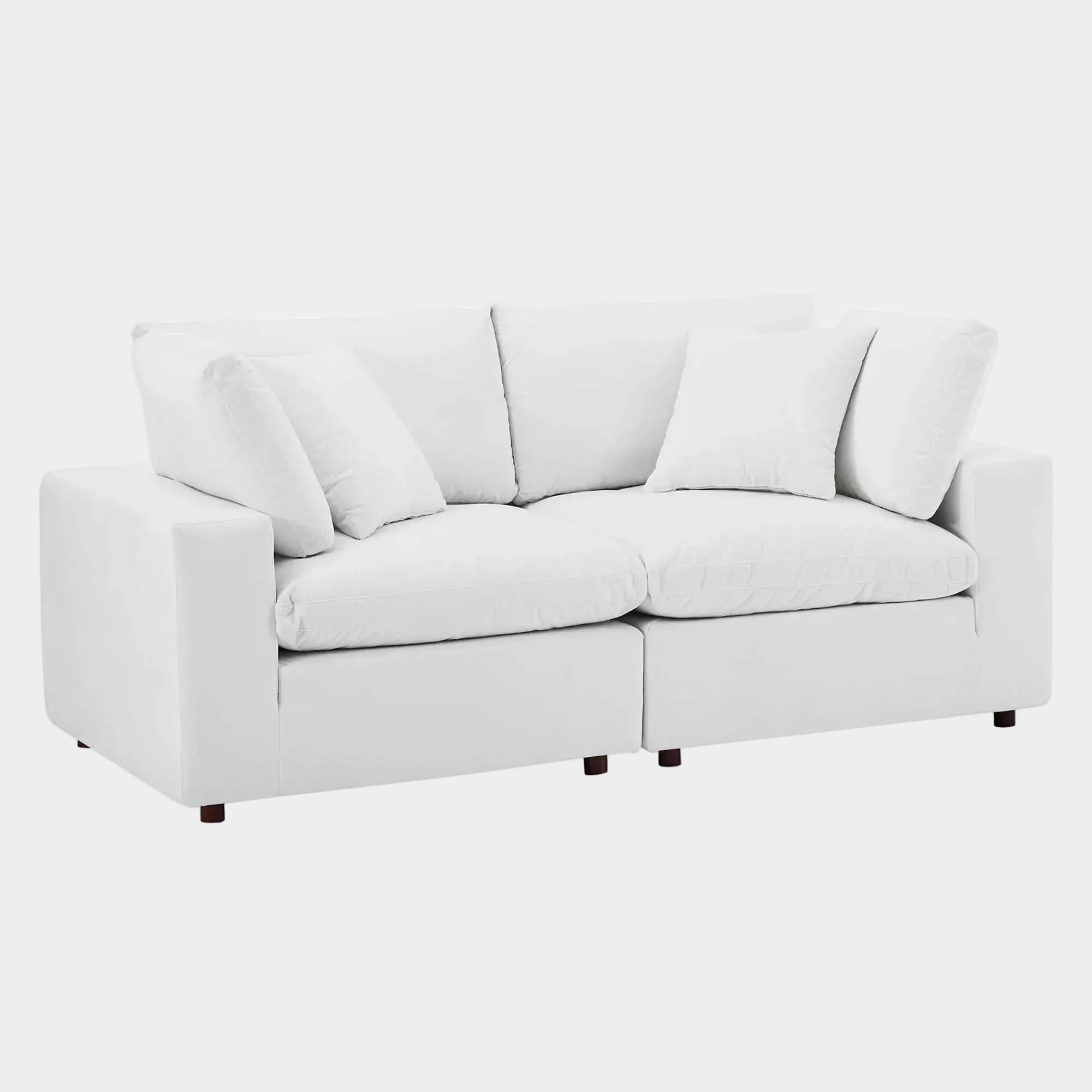 Commix Down Filled Overstuffed Performance Velvet Loveseat
