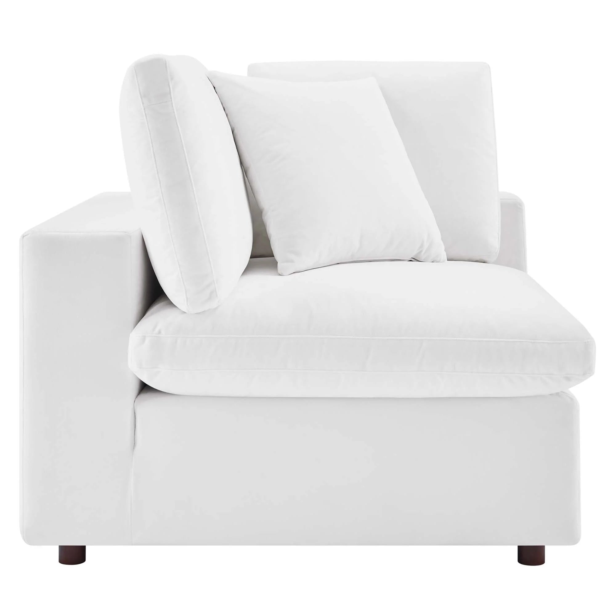 Commix 5-Piece Down Filled Overstuffed Performance Velvet Sectional Sofa in White