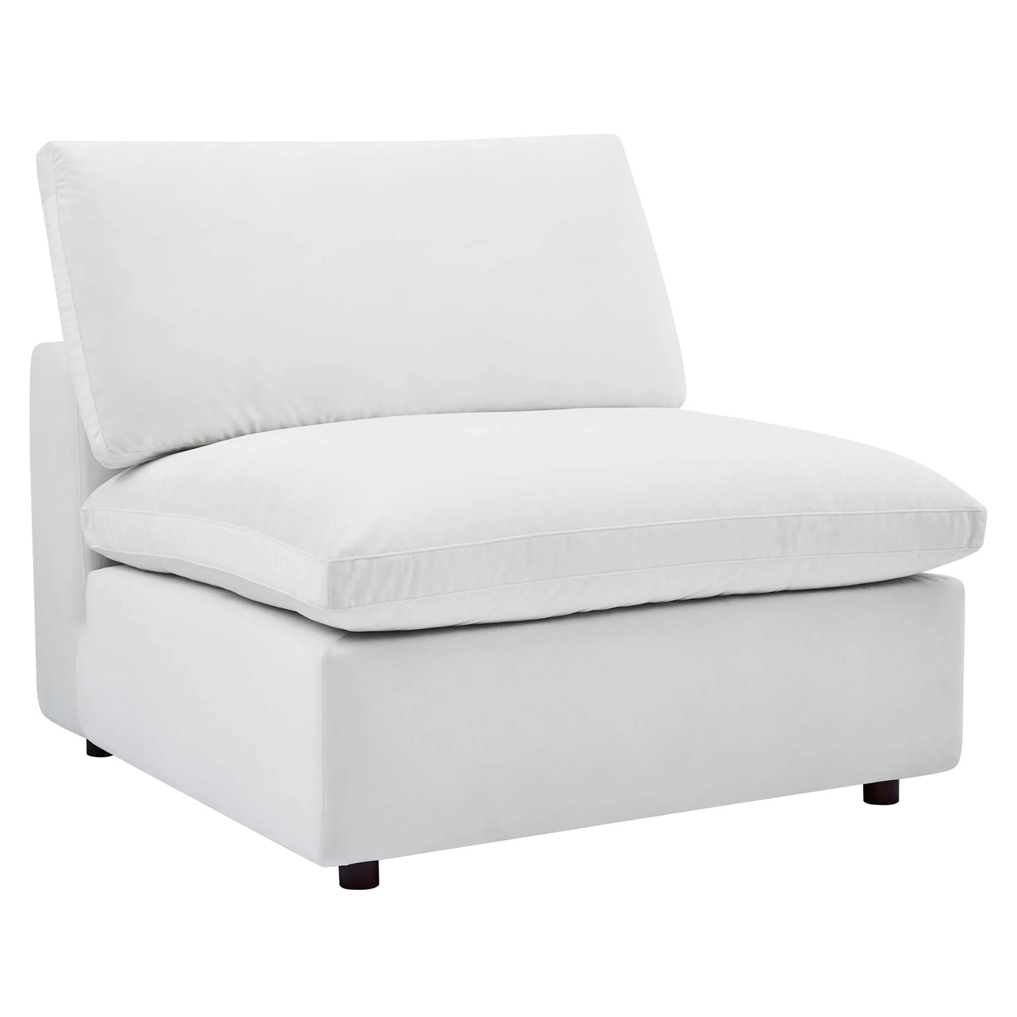 Commix 5-Piece Down Filled Overstuffed Performance Velvet Sectional Sofa in White