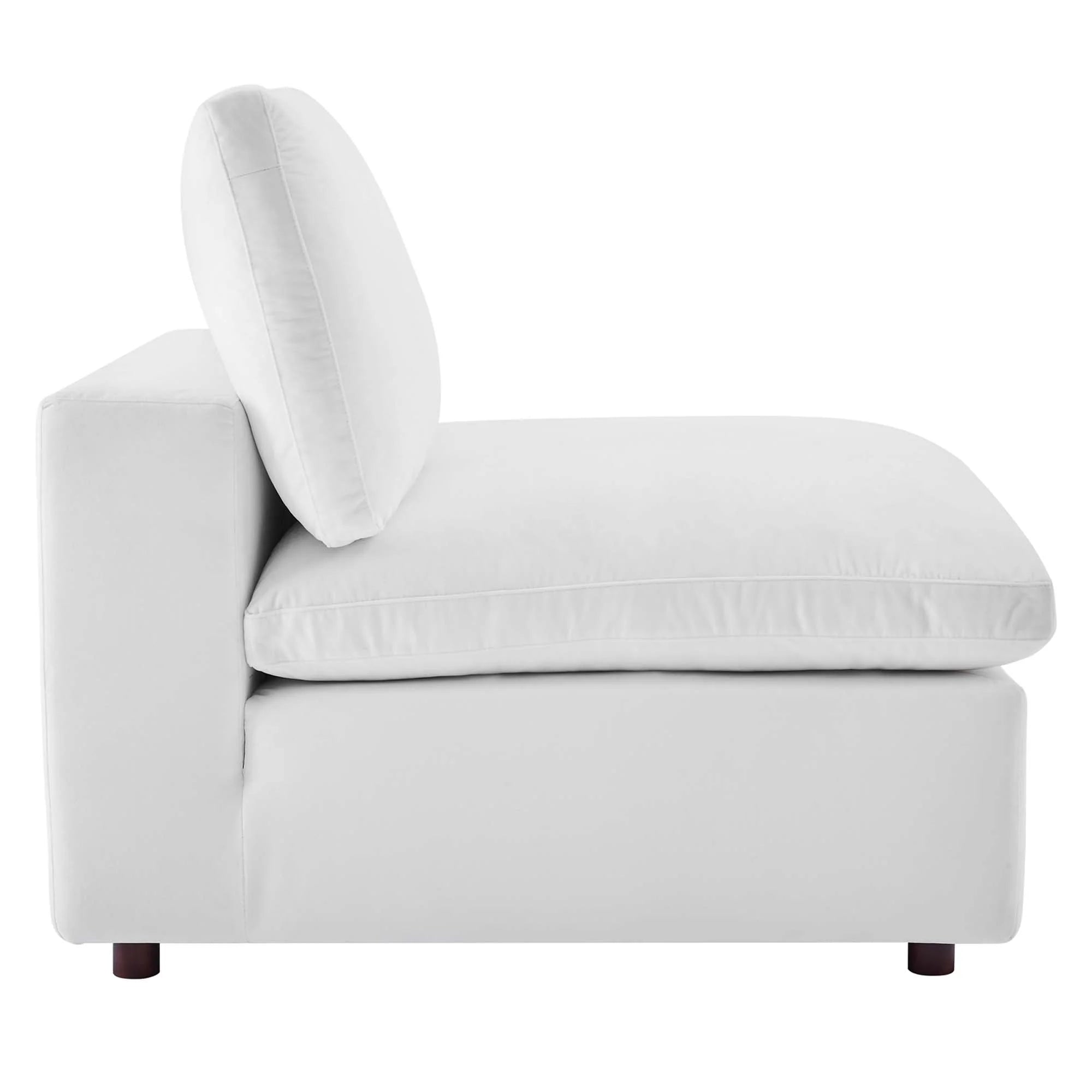 Commix 6-Piece Down Filled Overstuffed Performance Velvet Sectional Sofa in White