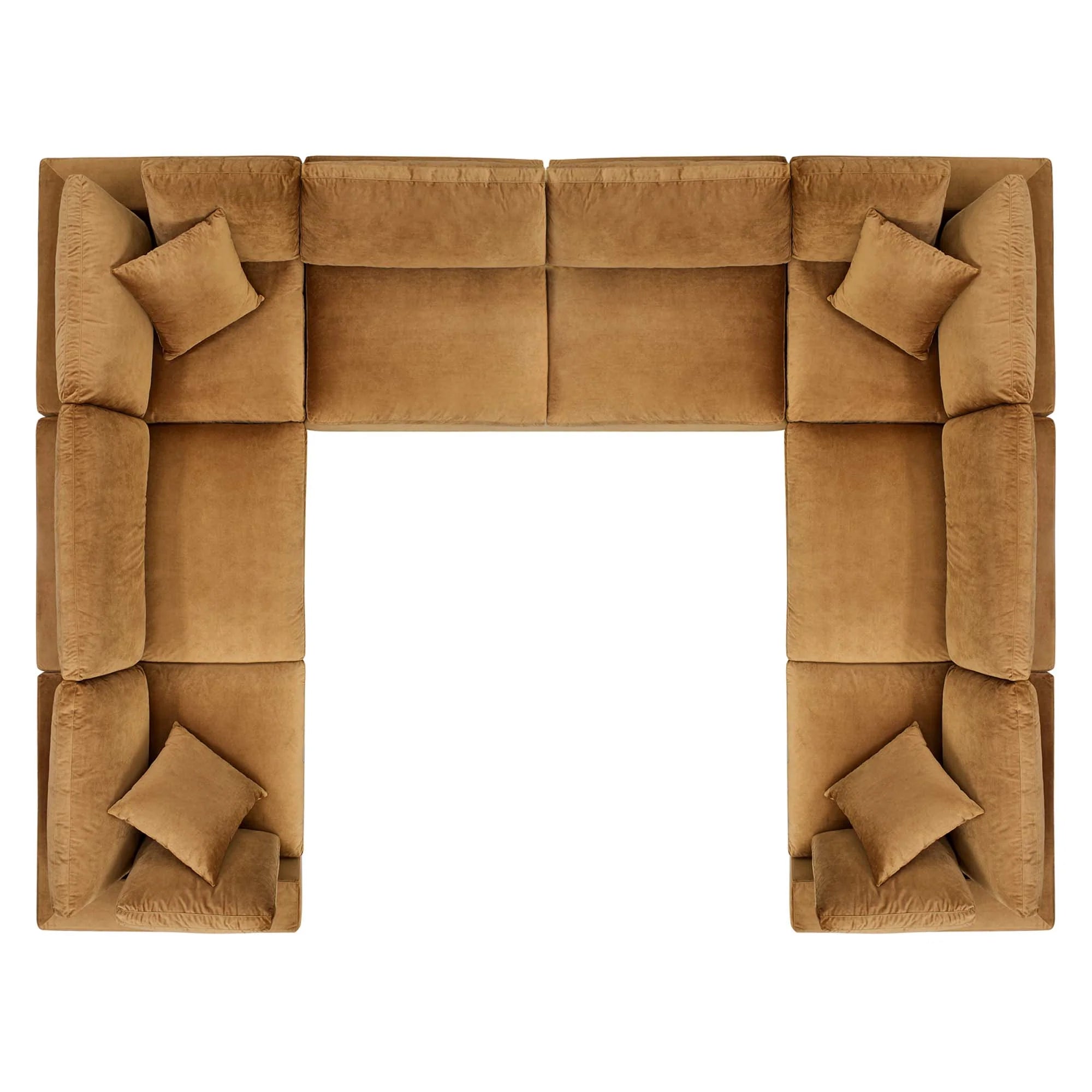 Commix Down Filled Overstuffed Performance Velvet 8-Piece Sectional Sofa