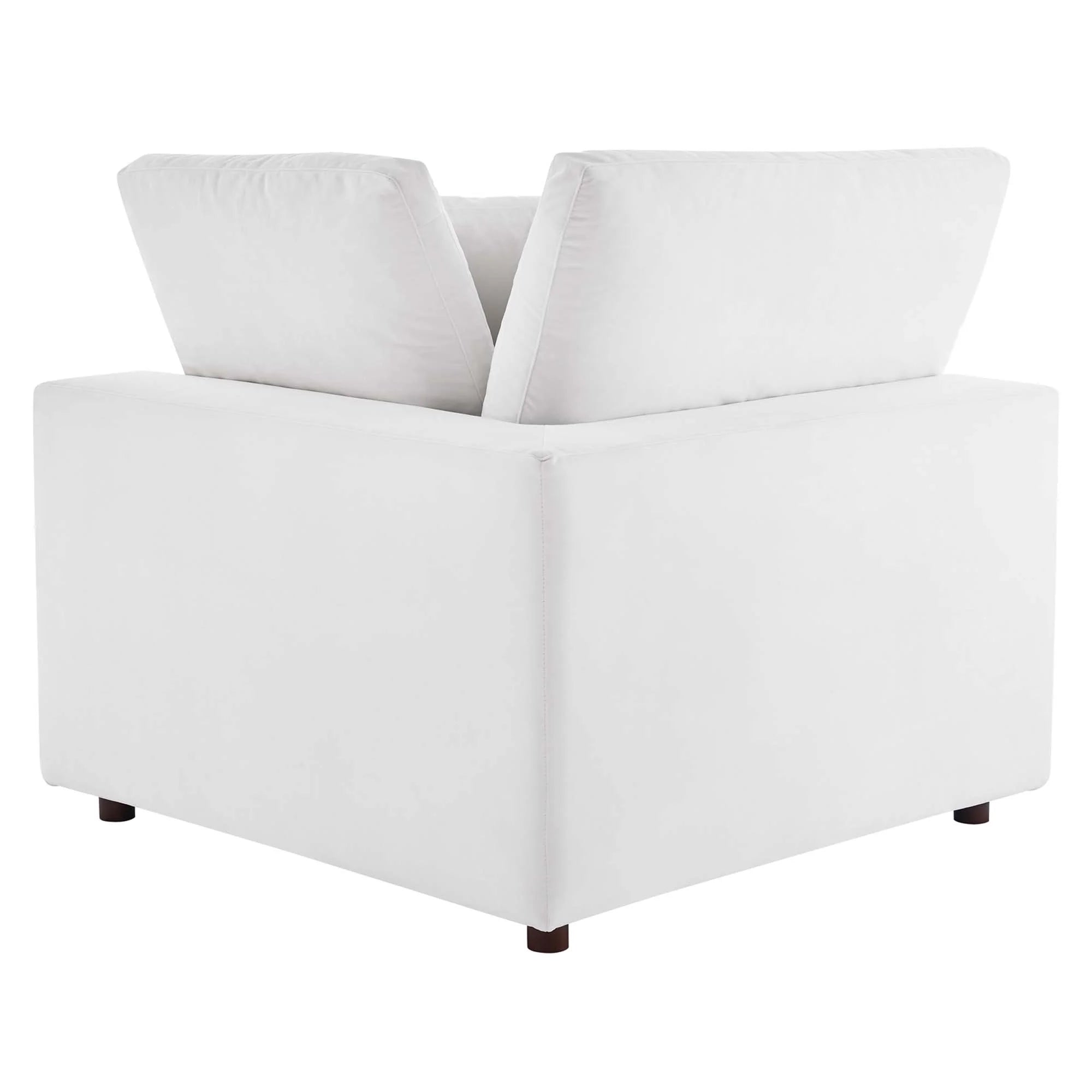 Commix 8-Piece Down Filled Overstuffed Performance Velvet Sectional Sofa in White