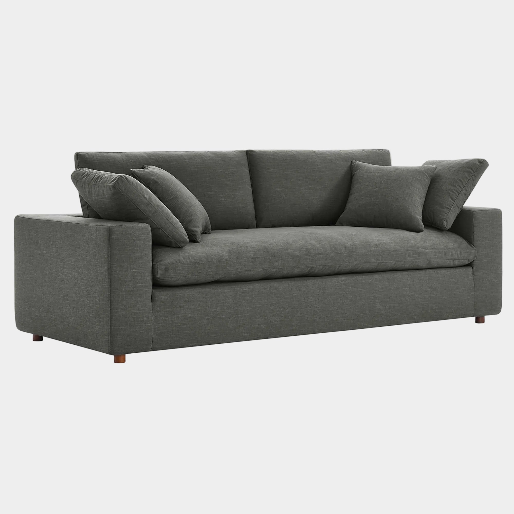 Commix Down Filled Overstuffed Sofa in Gray
