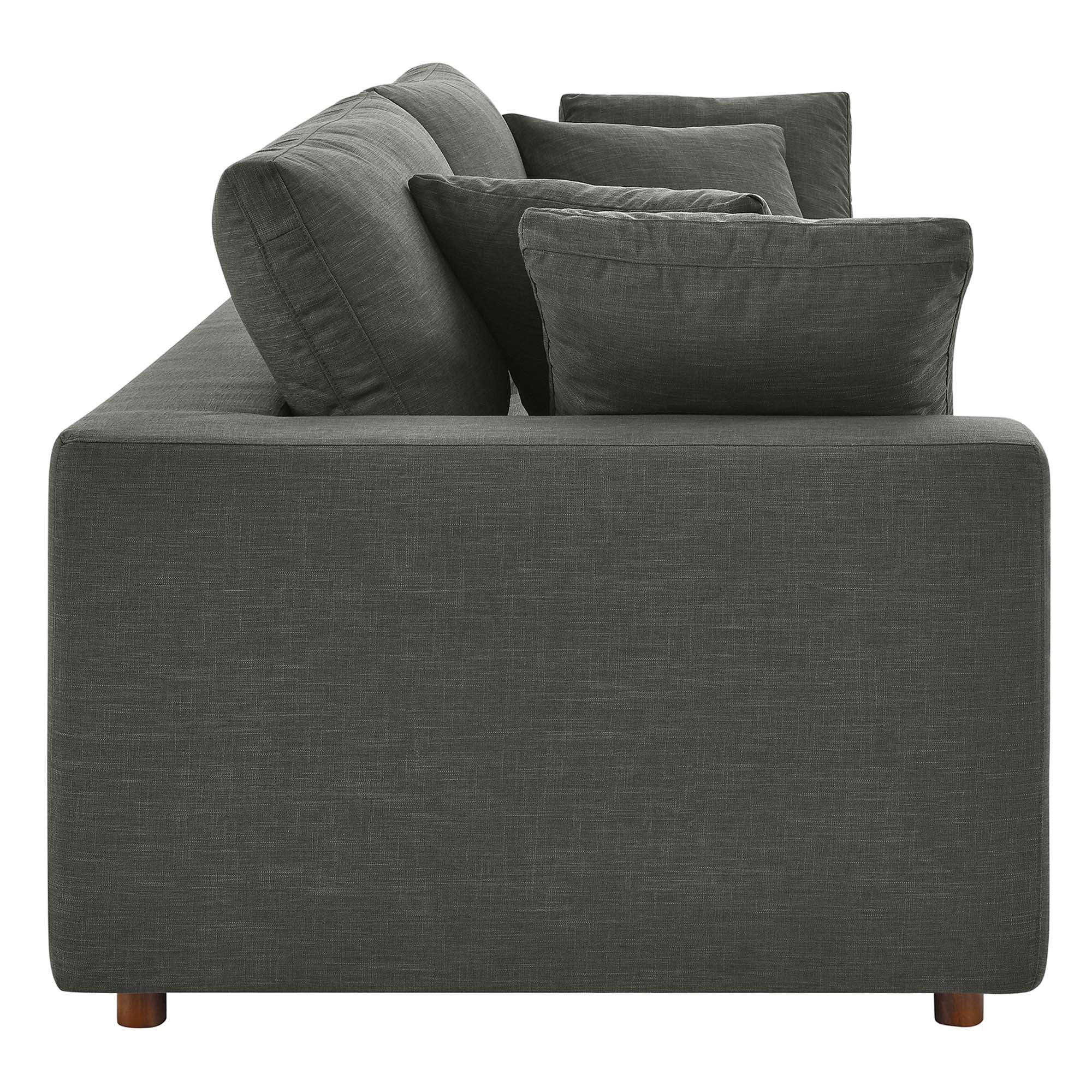 Commix Down Filled Overstuffed Sofa in Gray