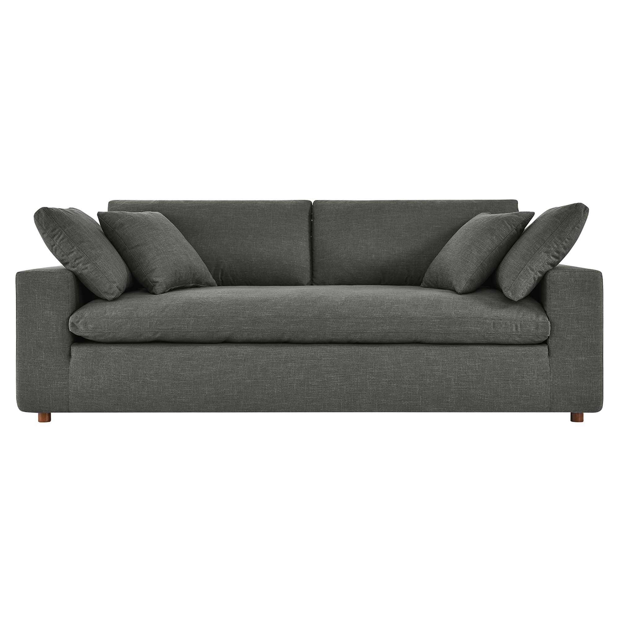 Commix Down Filled Overstuffed Sofa in Gray