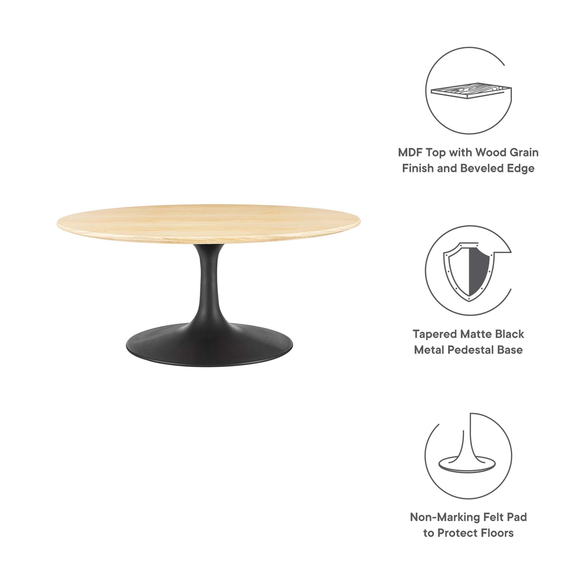 Lippa 36" Round Wood Coffee Table