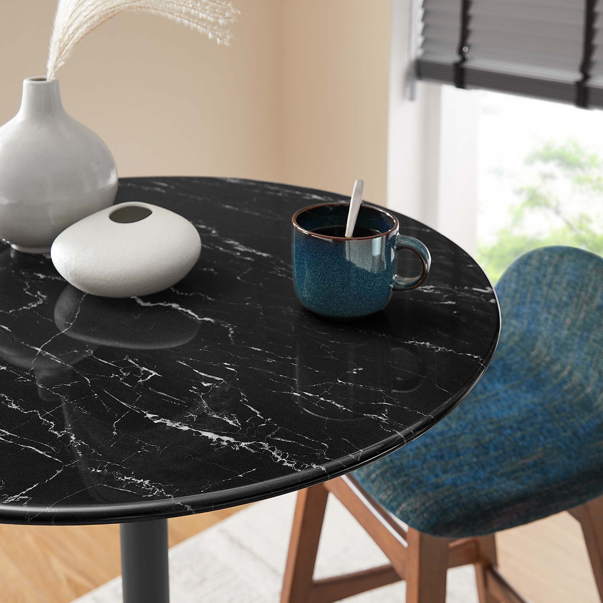 Lippa Round Artificial Marble Bar Table