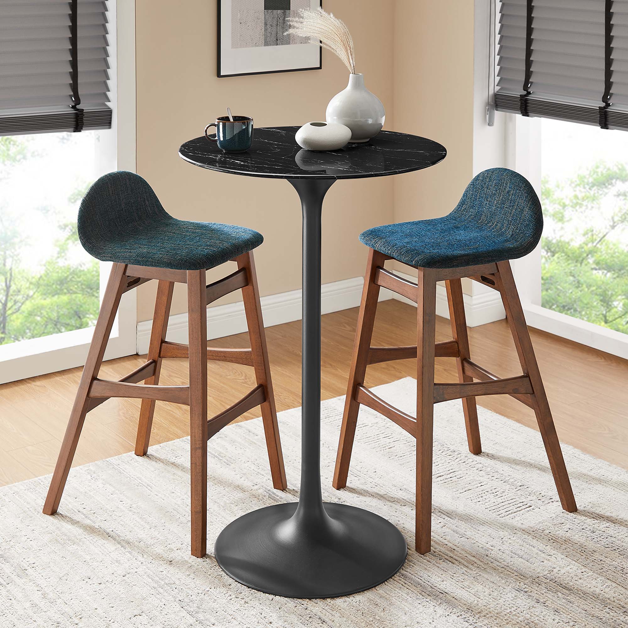Lippa Round Artificial Marble Bar Table