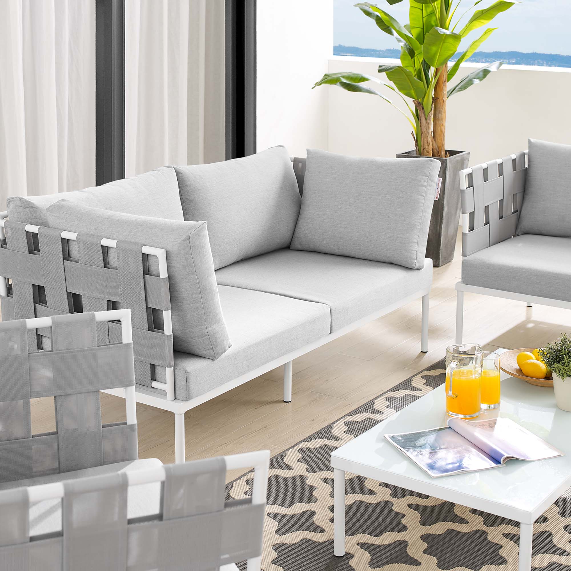 Harmony 5-Piece Sunbrella® Outdoor Patio Aluminum Furniture Set