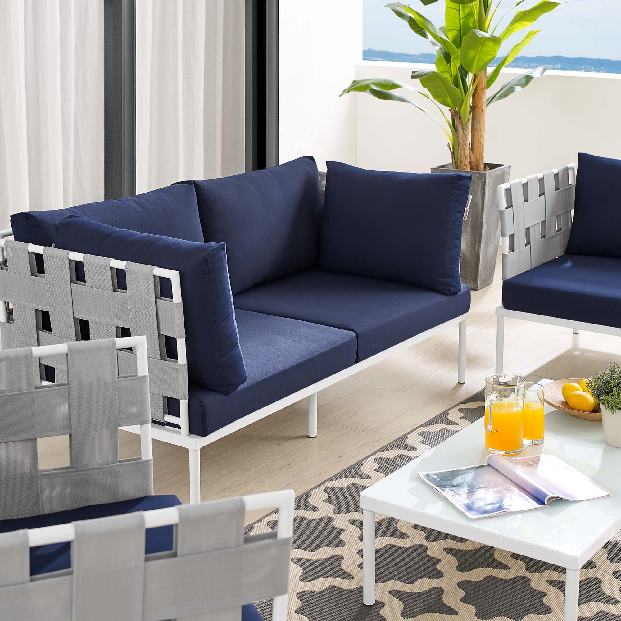 Harmony 5-Piece Sunbrella® Outdoor Patio Aluminum Furniture Set