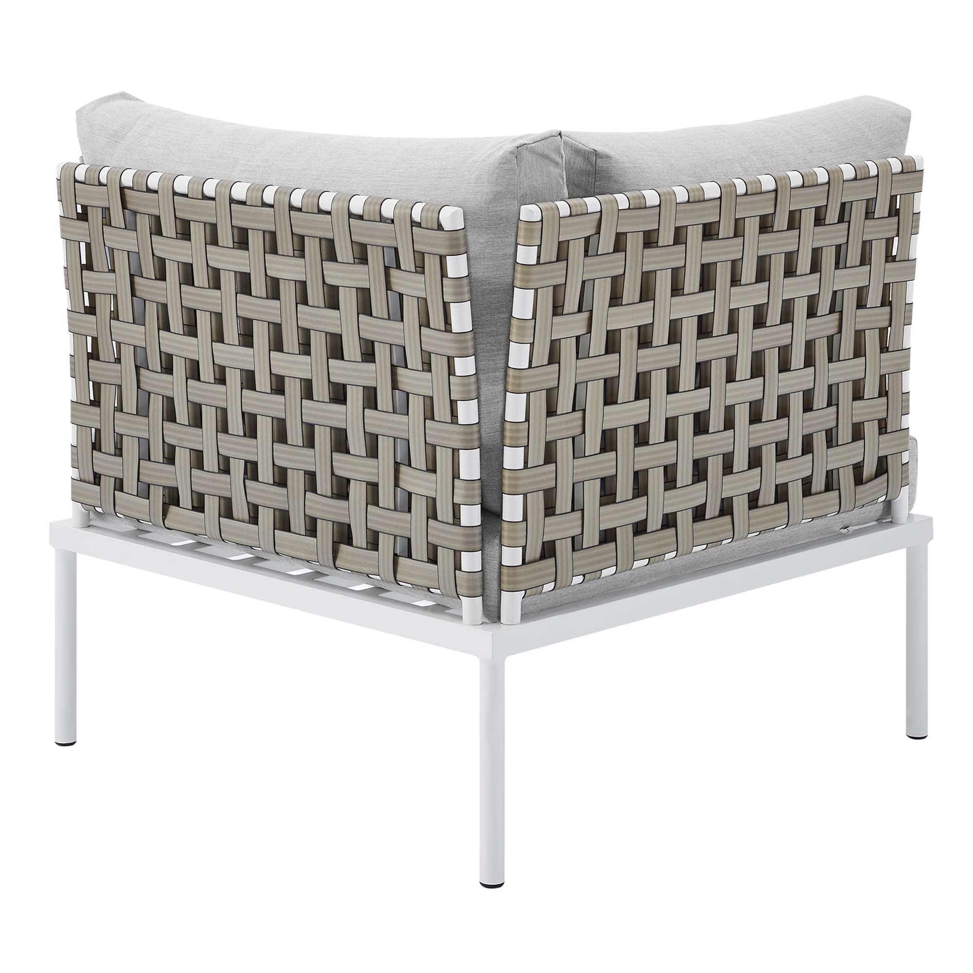 Harmony 10-Piece Sunbrella® Basket Weave Outdoor Patio Aluminum Sectional Sofa