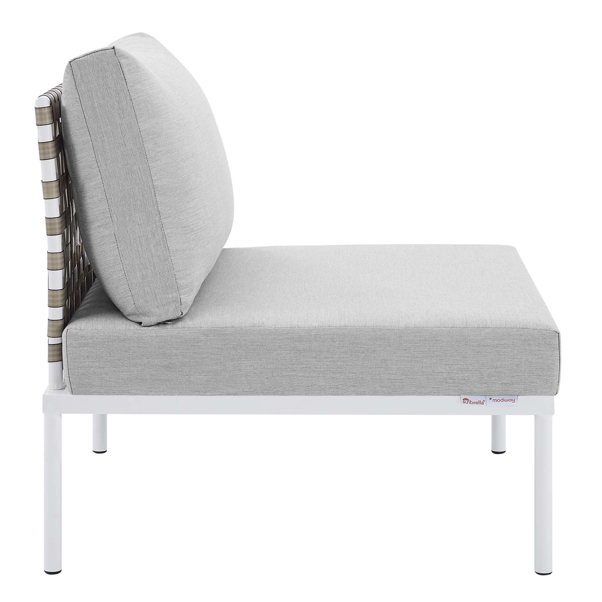 Harmony 10-Piece Sunbrella® Basket Weave Outdoor Patio Aluminum Sectional Sofa
