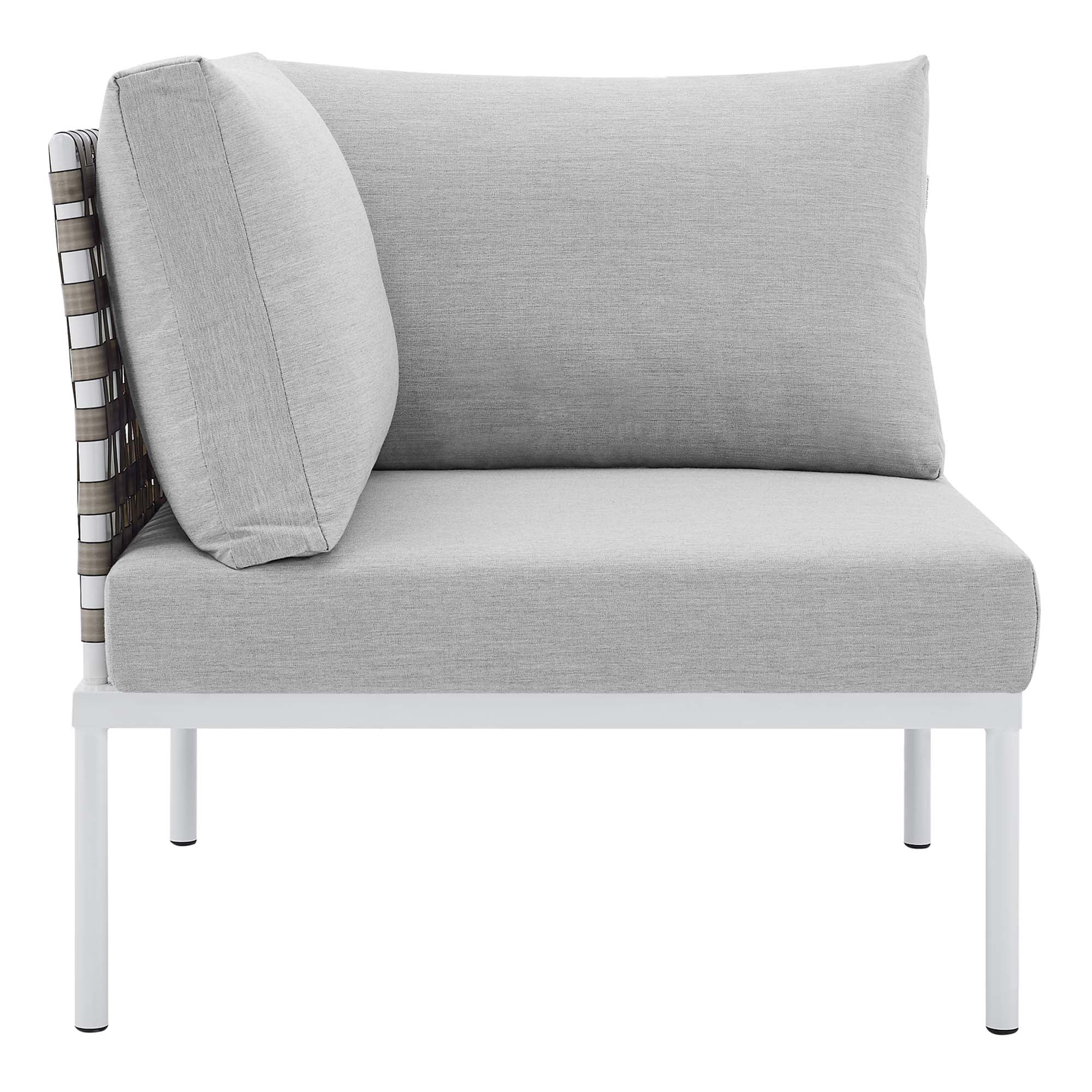 Harmony 10-Piece Sunbrella® Basket Weave Outdoor Patio Aluminum Sectional Sofa