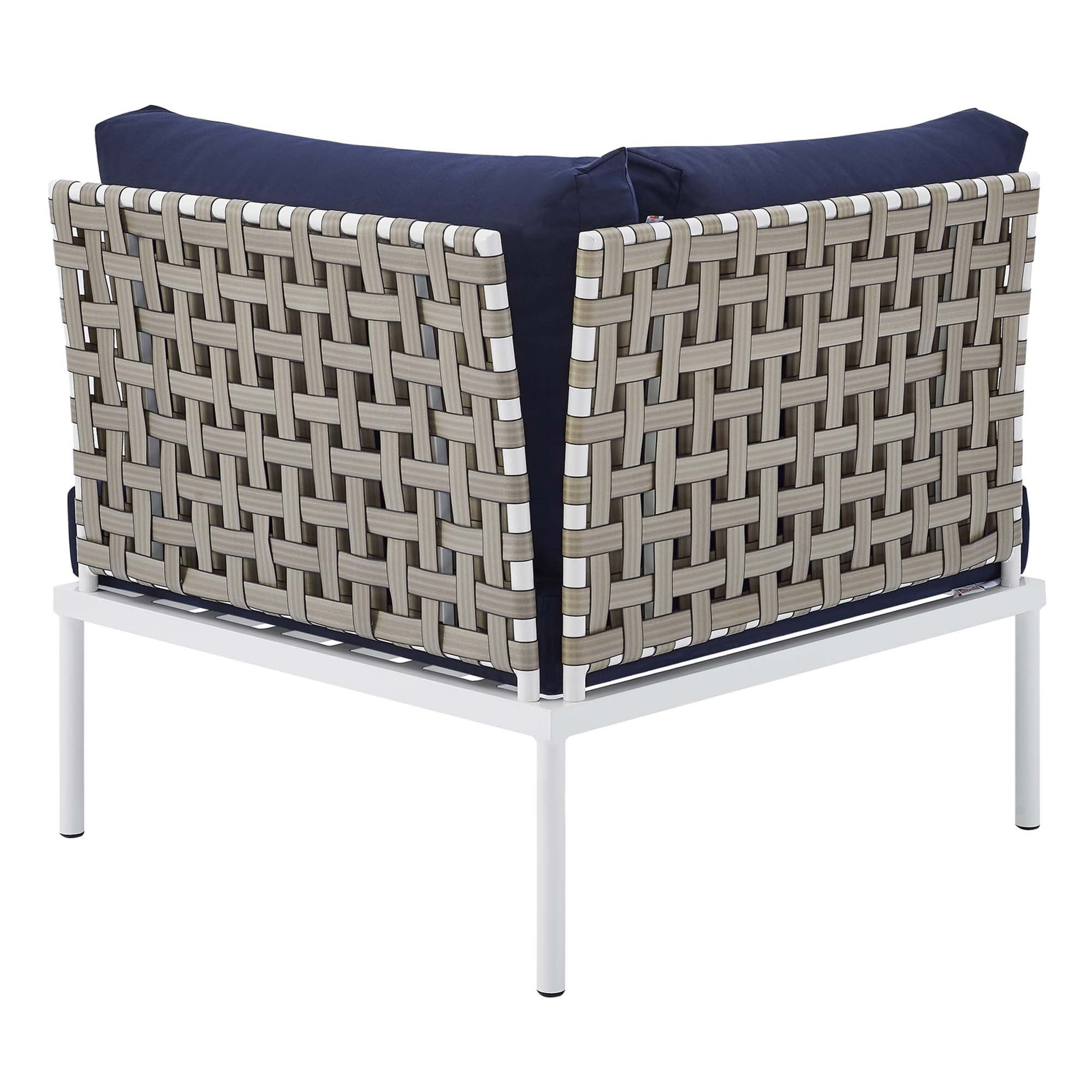 Harmony 10-Piece Sunbrella® Basket Weave Outdoor Patio Aluminum Sectional Sofa
