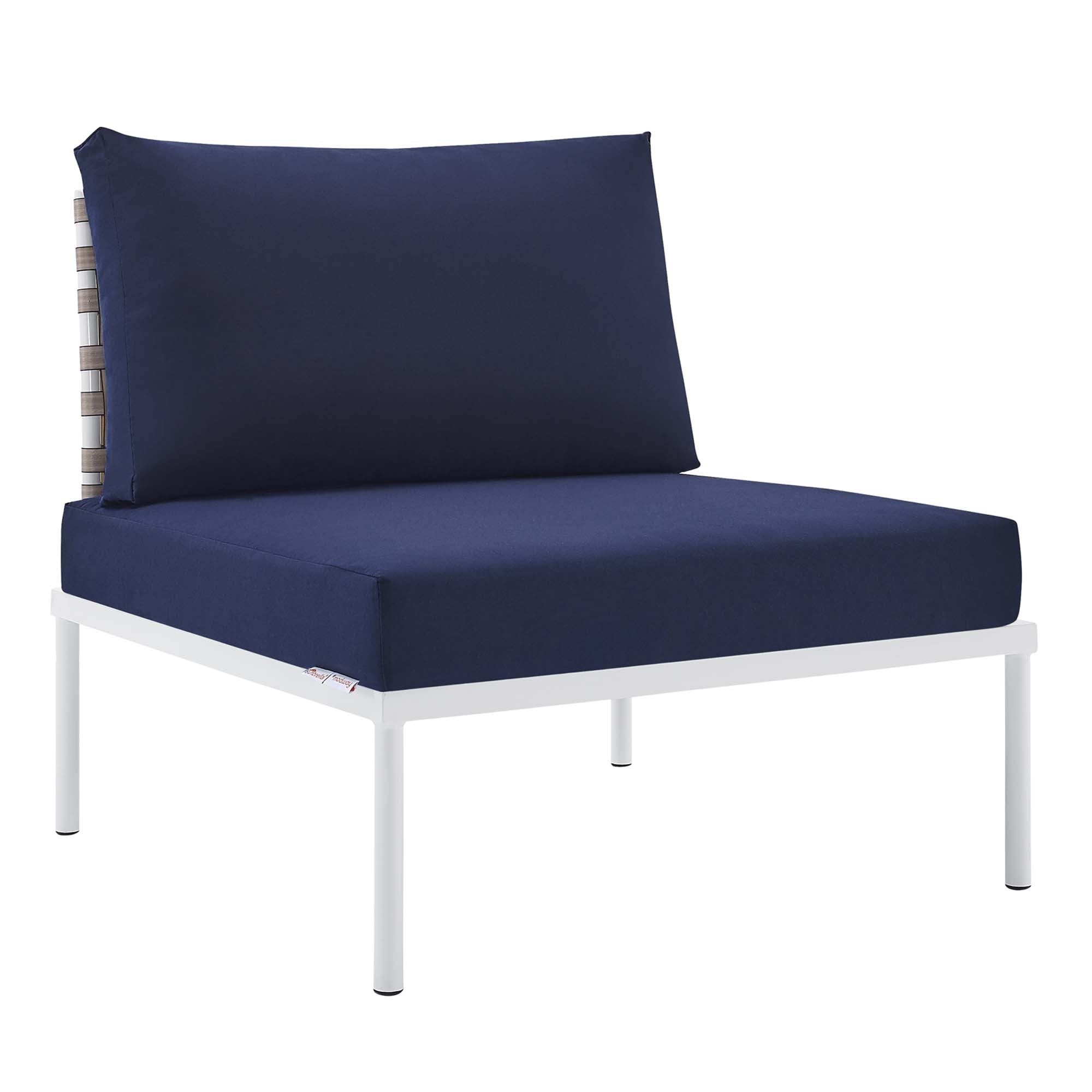 Harmony 10-Piece Sunbrella® Basket Weave Outdoor Patio Aluminum Sectional Sofa