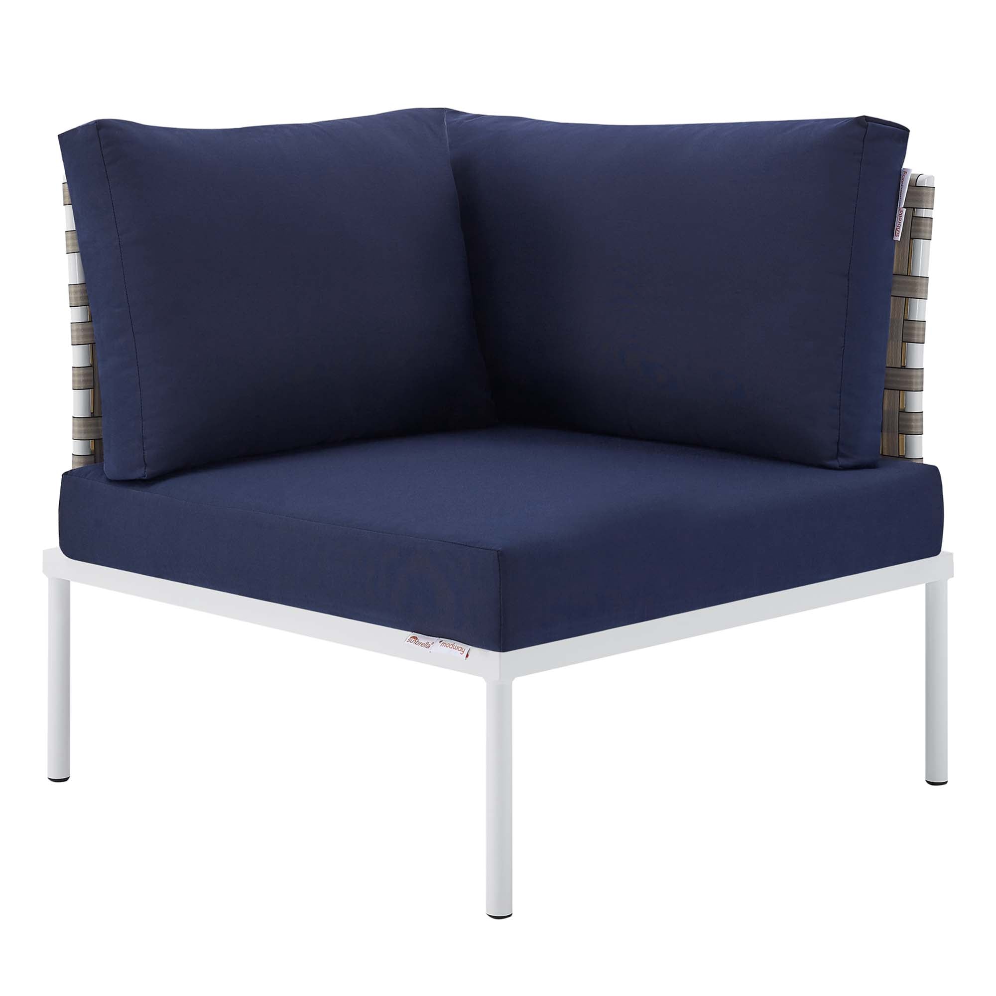 Harmony 10-Piece Sunbrella® Basket Weave Outdoor Patio Aluminum Sectional Sofa