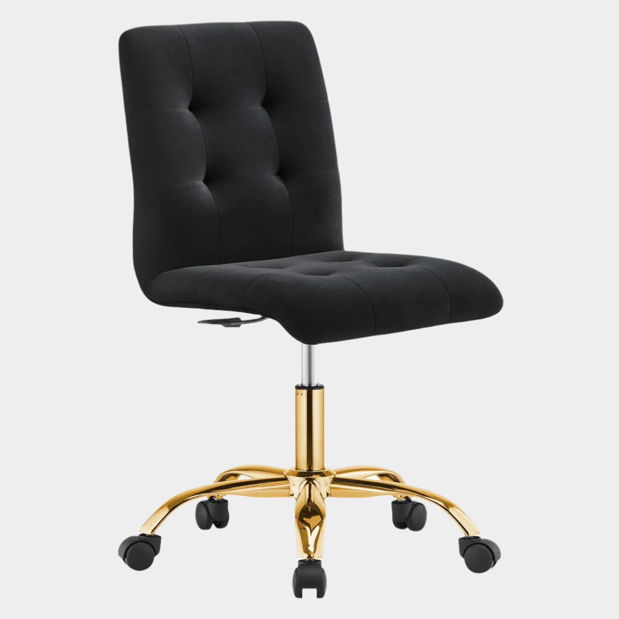 Chaise de bureau en velours sans accoudoirs Prim Performance